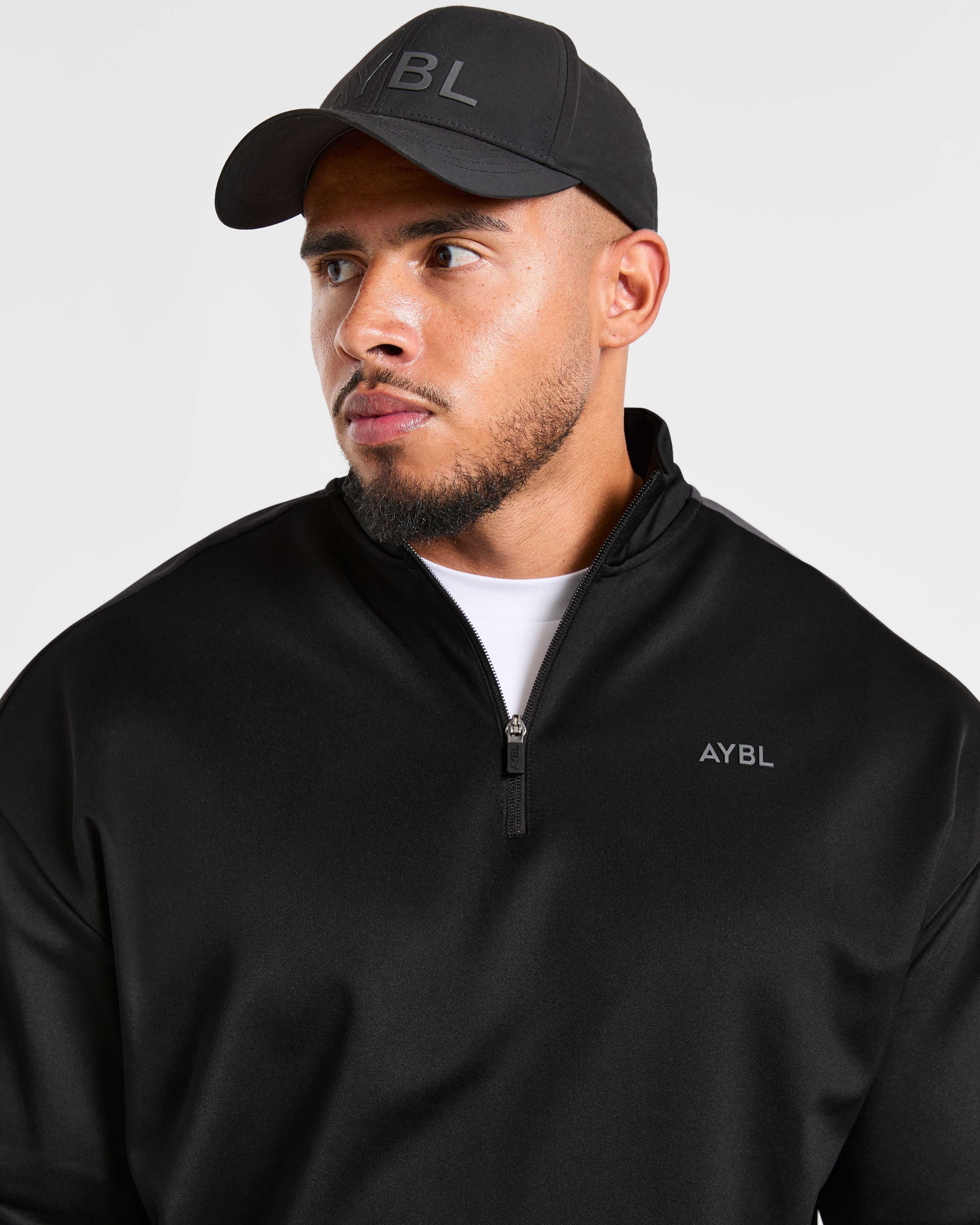 Classic Track 1/4 Zip Pullover - Black/Charcoal