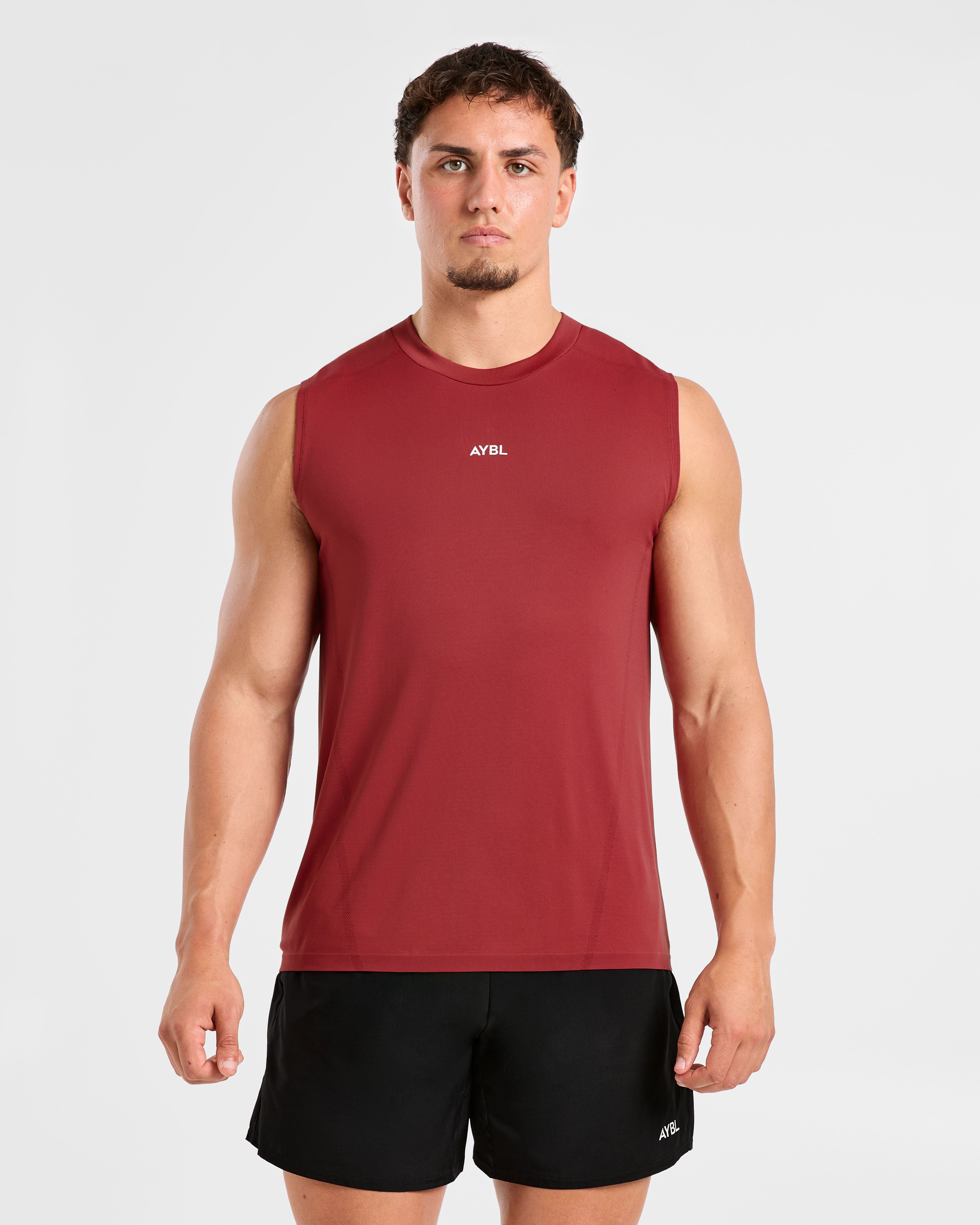 Attain Seamless Vest - Maroon Red