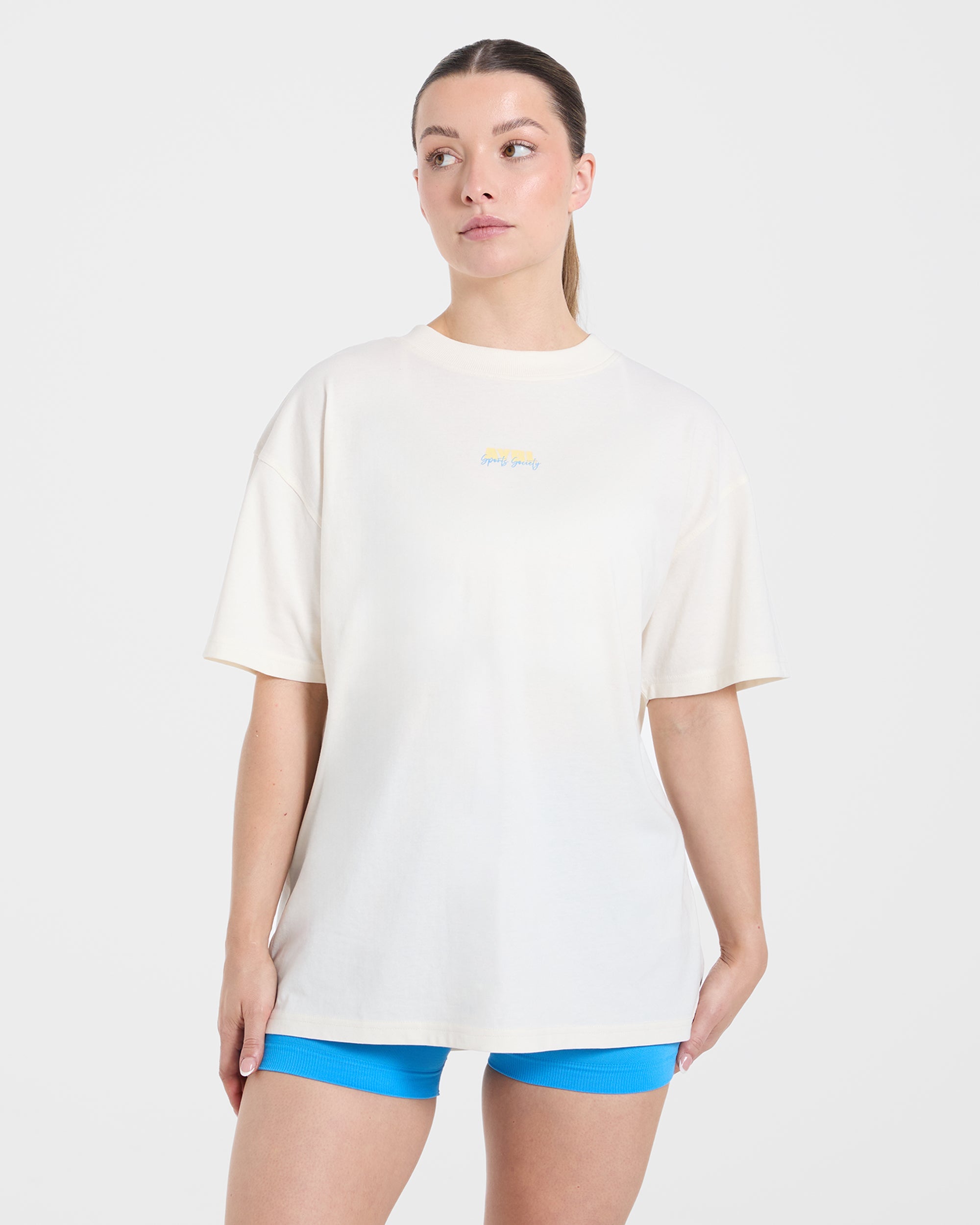 AYBL Sports Society Oversized T Shirt - Off White
