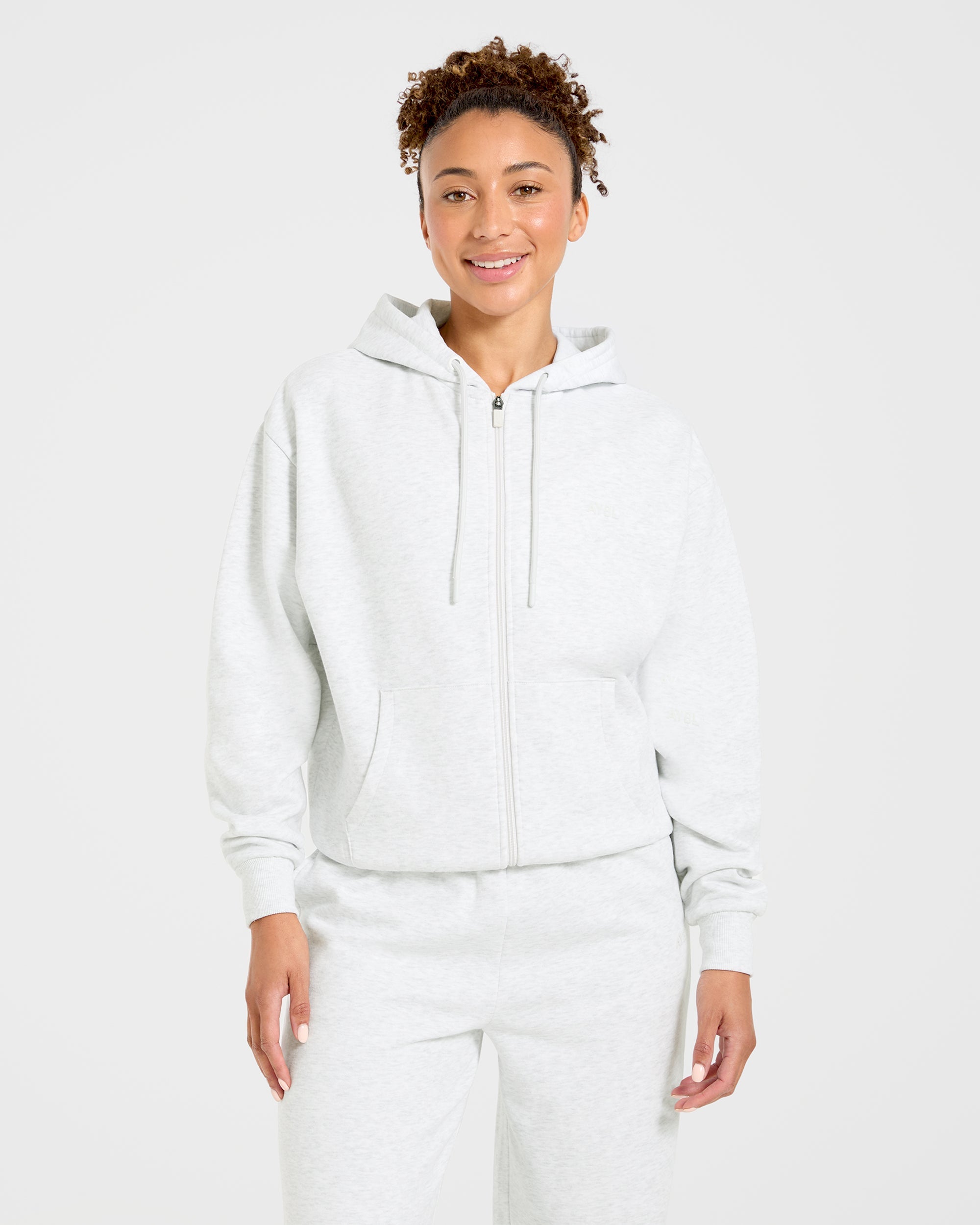 Lifestyle Oversized Zip Up Hoodie - Heather Grey