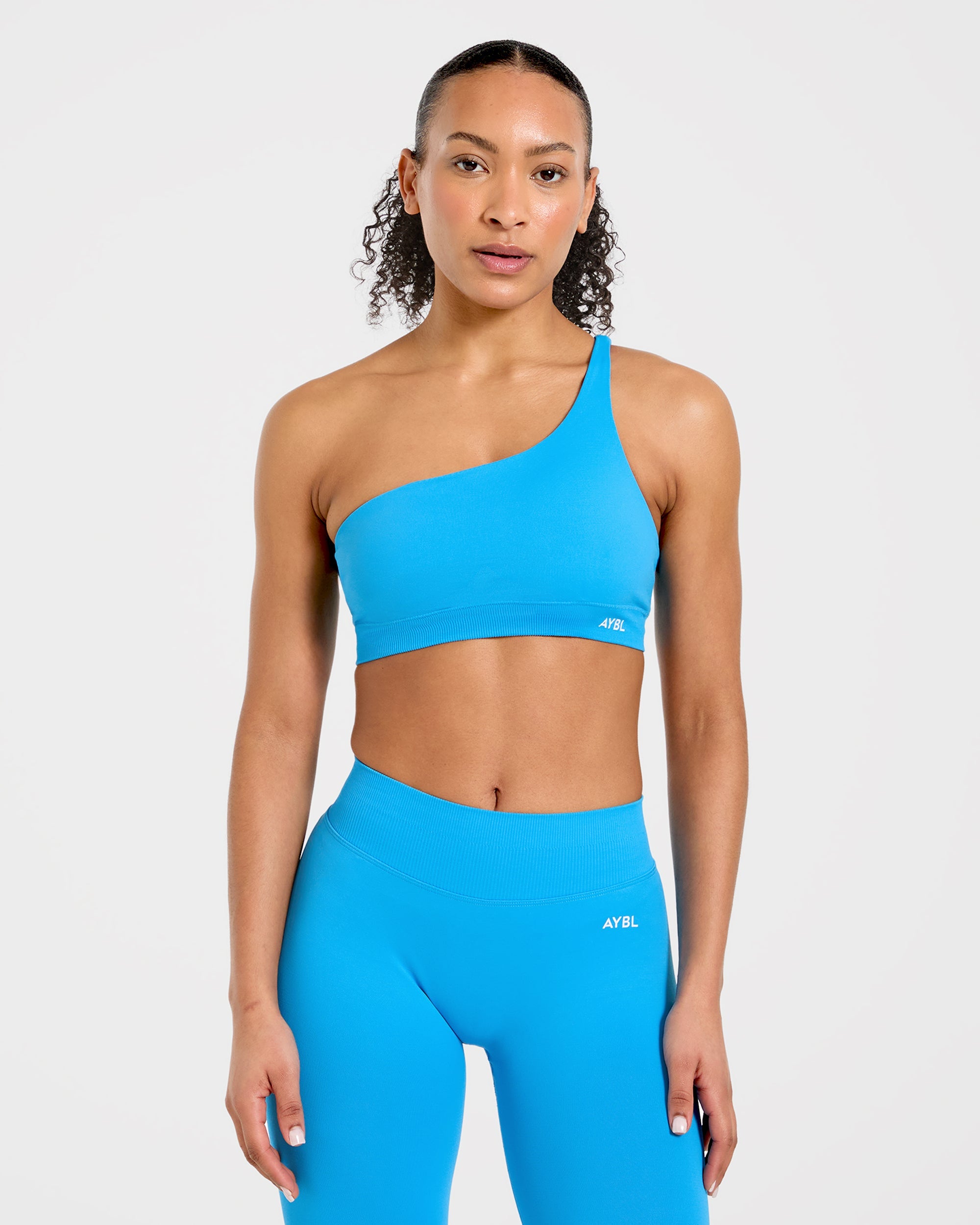 Enhance Seamless One Shoulder Sports Bra - Summer Cobalt