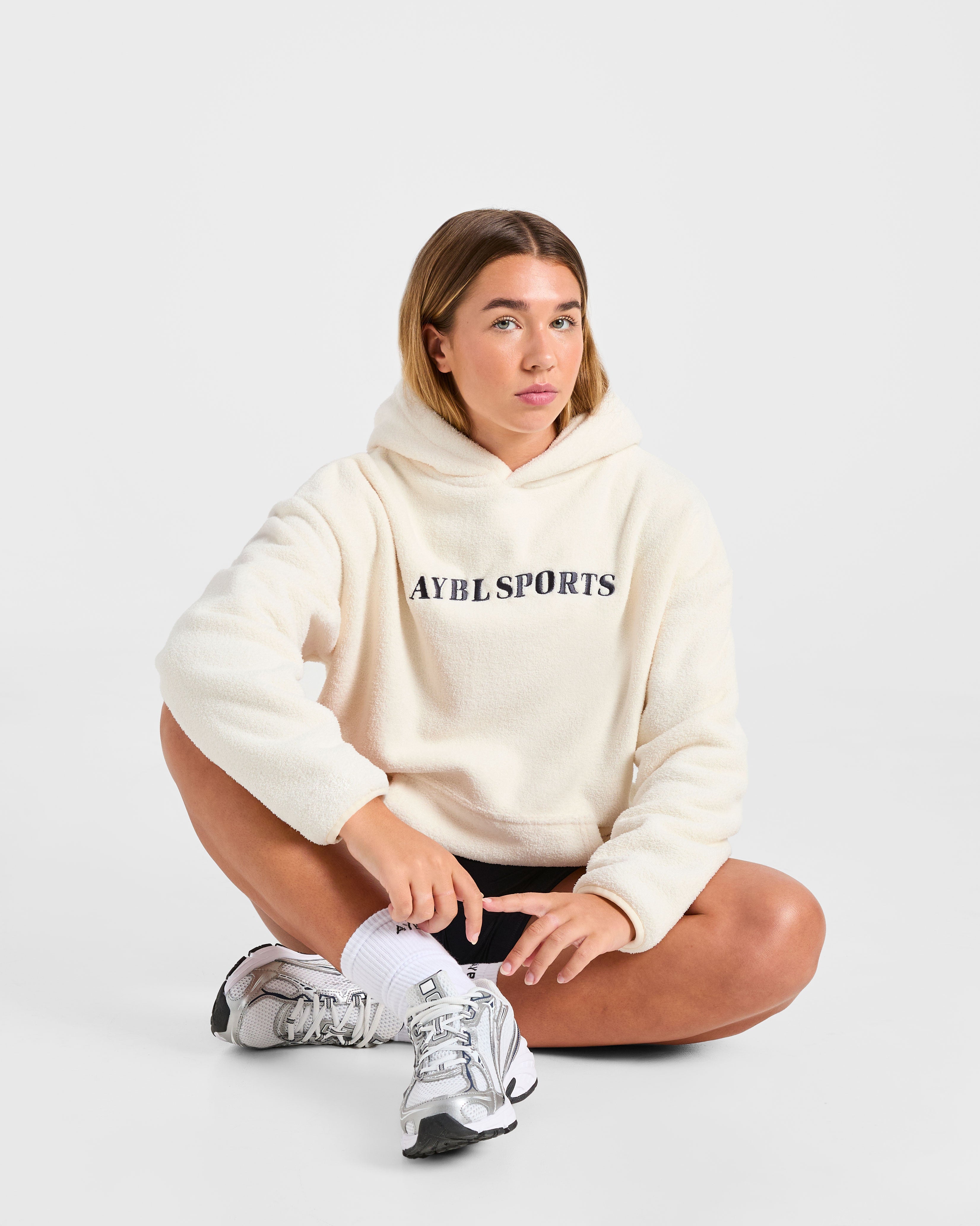 AYBL Sports Oversized Fleece Hoodie - Cream