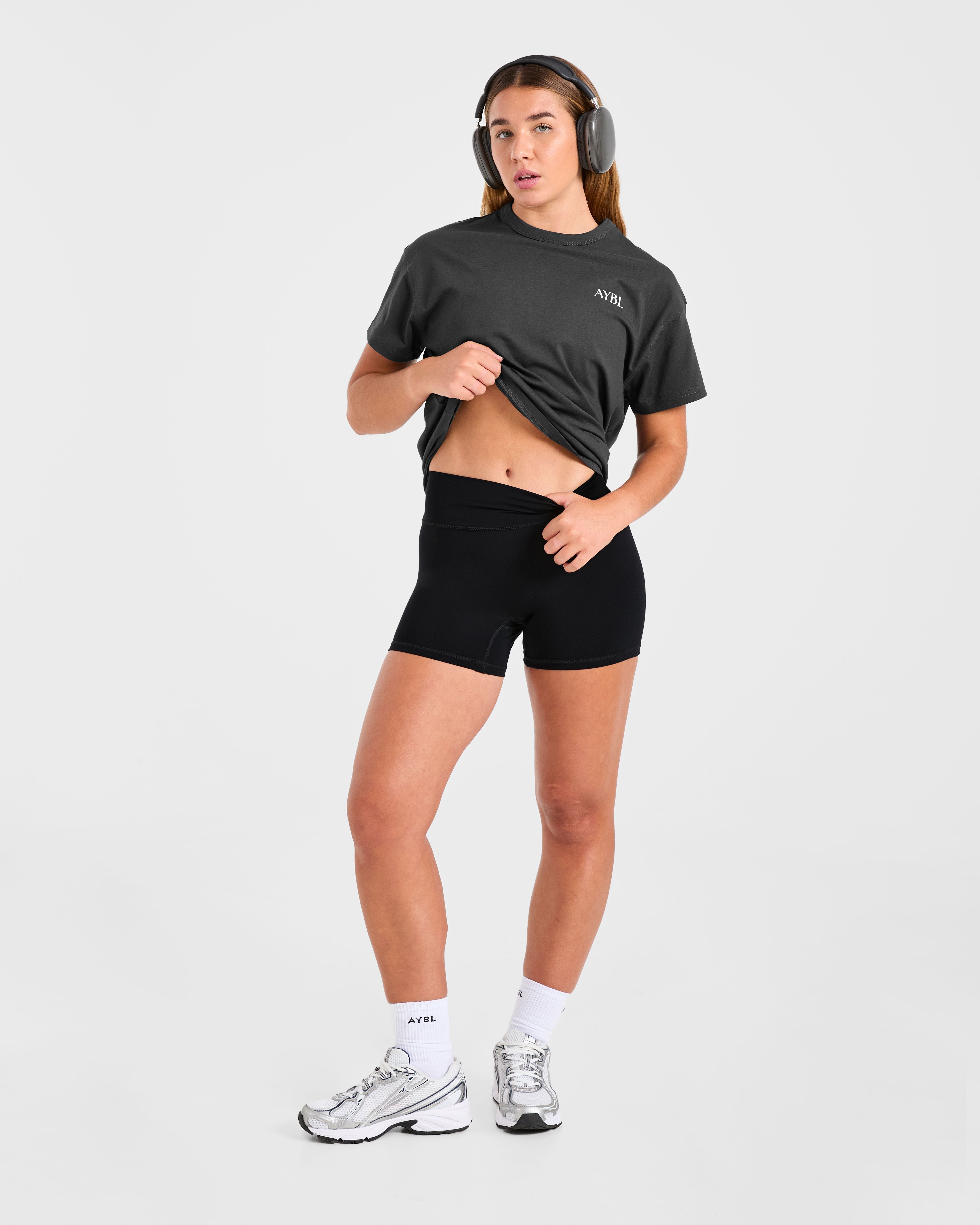 Athletics Club Oversized T Shirt - Charcoal