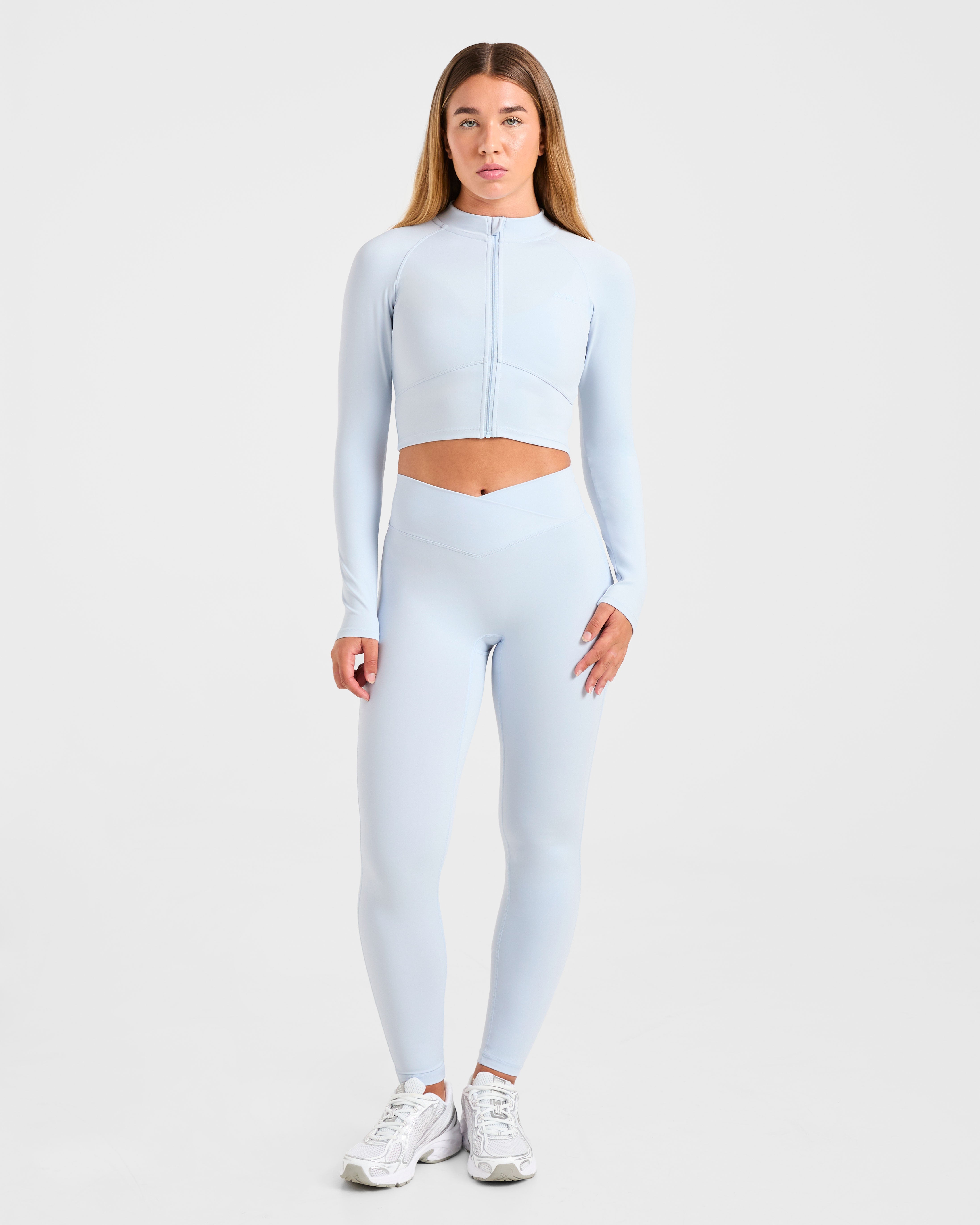 Sculpt Wrap Zip Up Jacket - Iced Blue