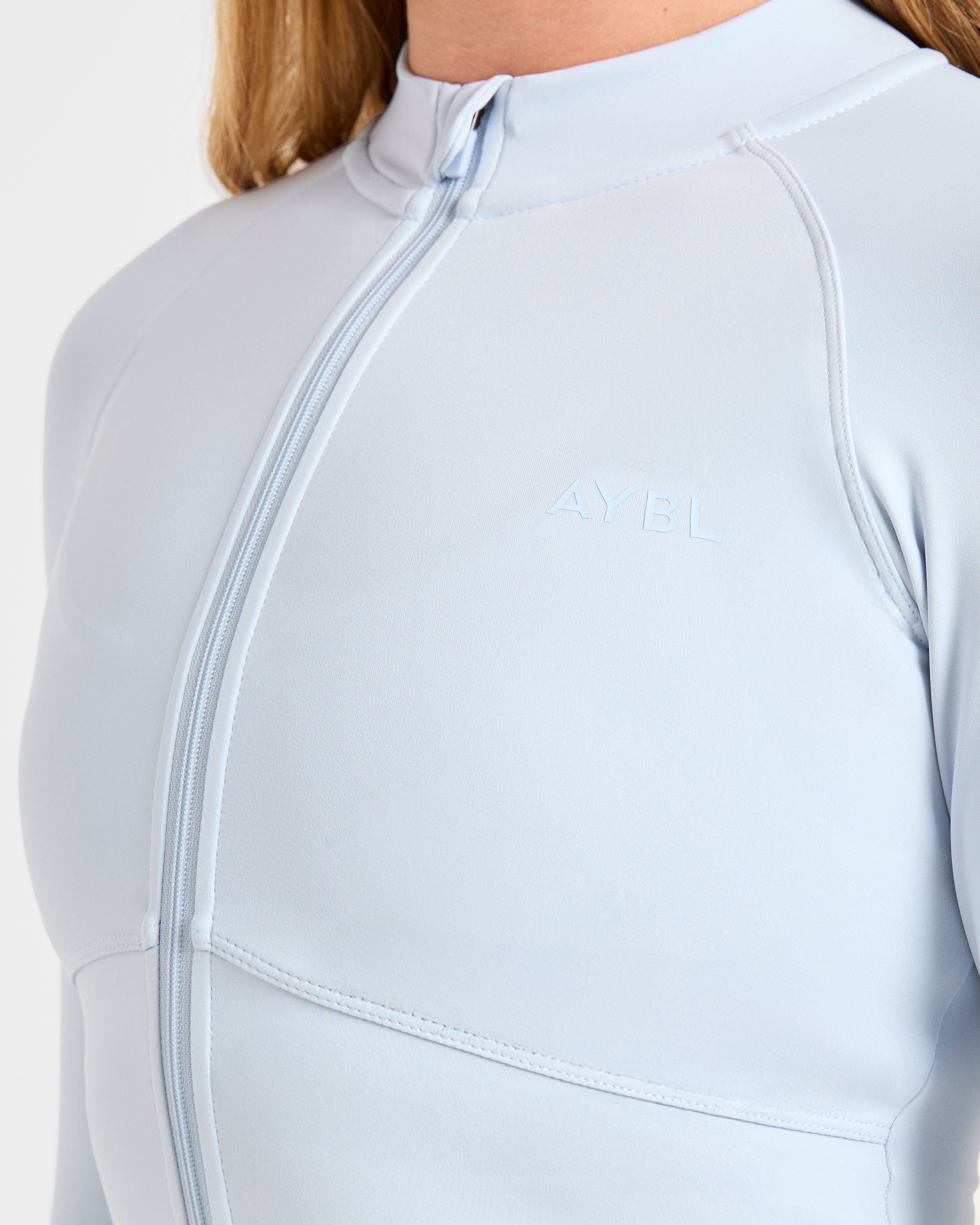 Sculpt Wrap Zip Up Jacket - Iced Blue