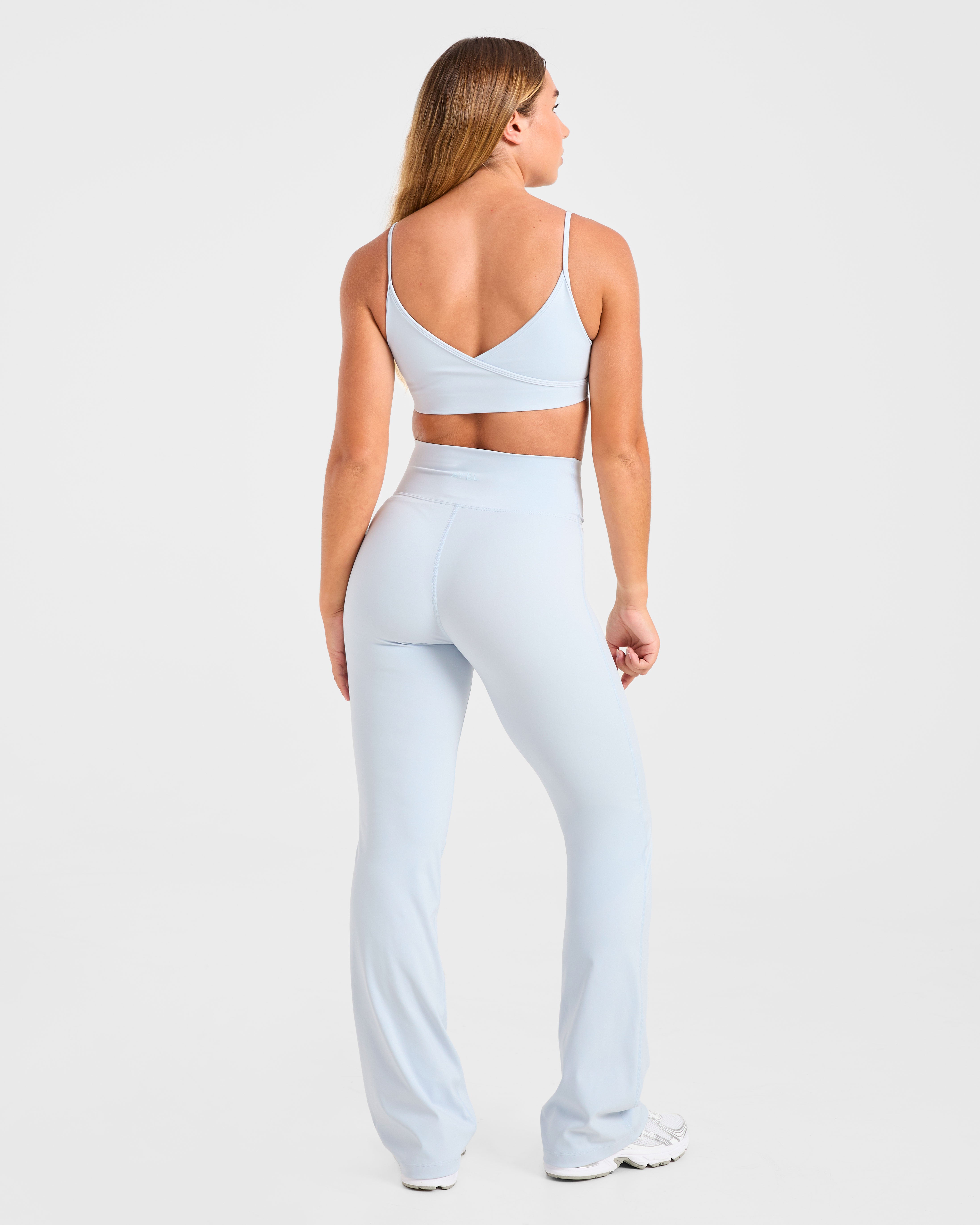 Sculpt Wrap Flared Leggings - Iced Blue