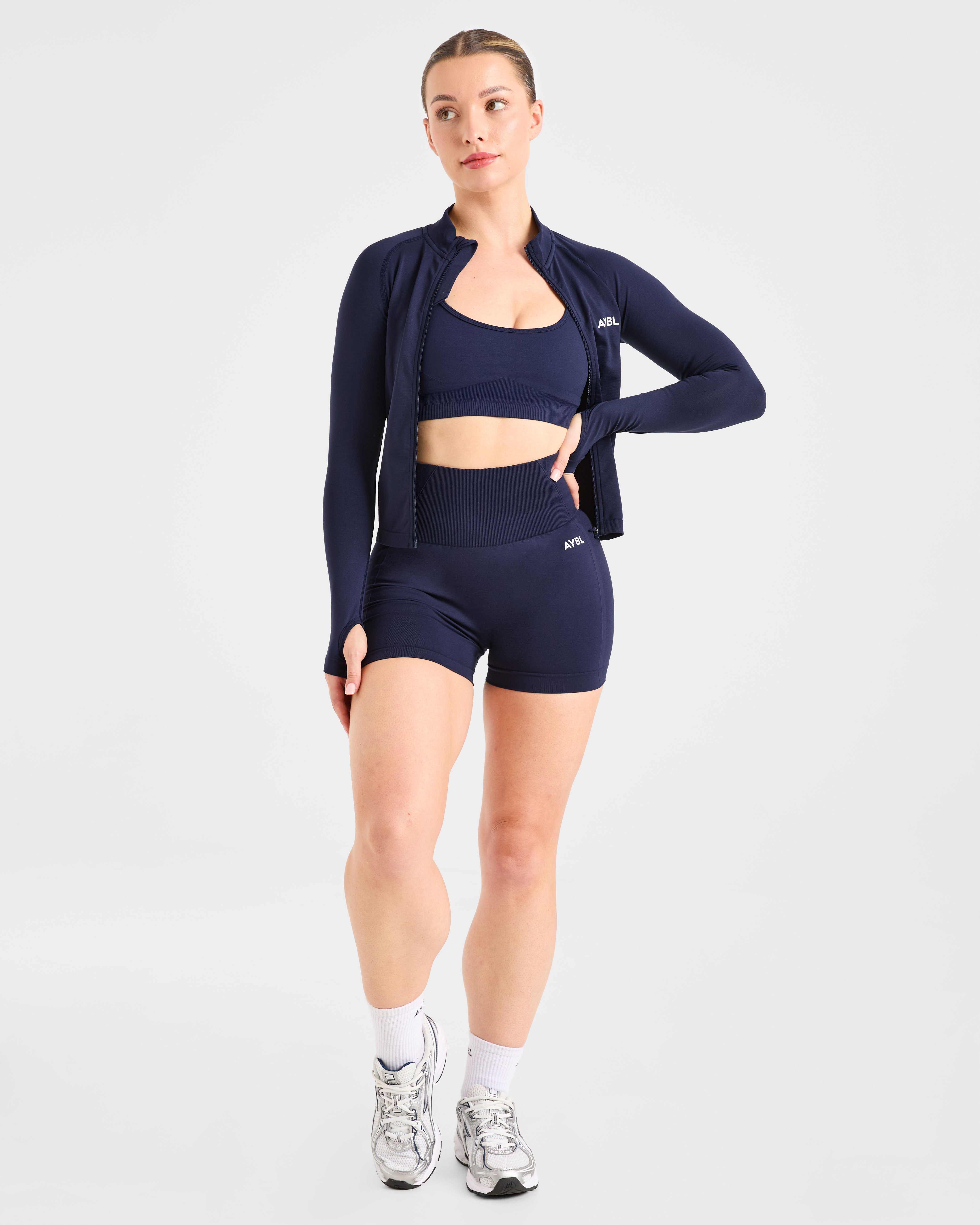 Empower Seamless Full Zip Jacket - Navy