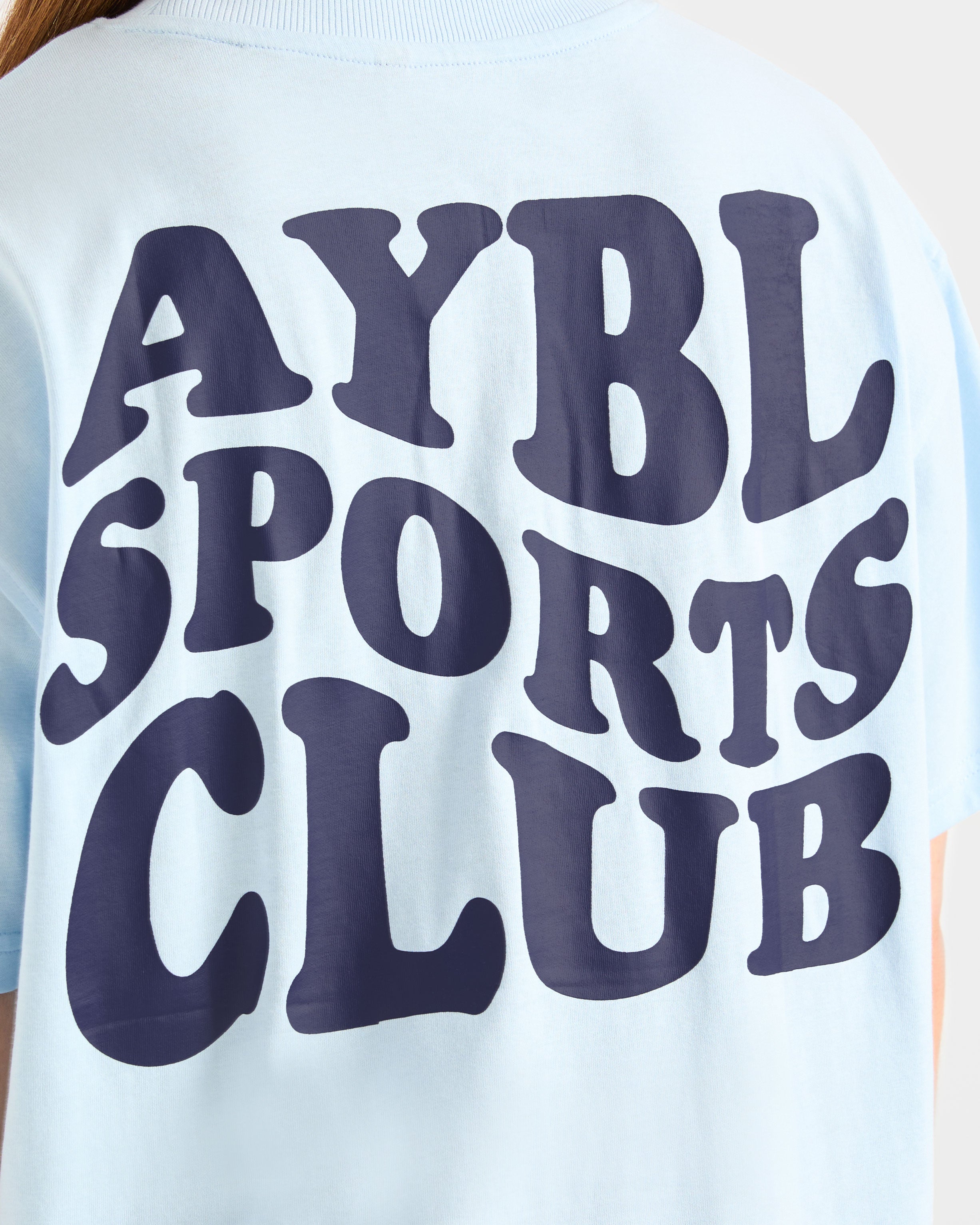 Sports Club Wavy Oversized T Shirt - Blue/Navy