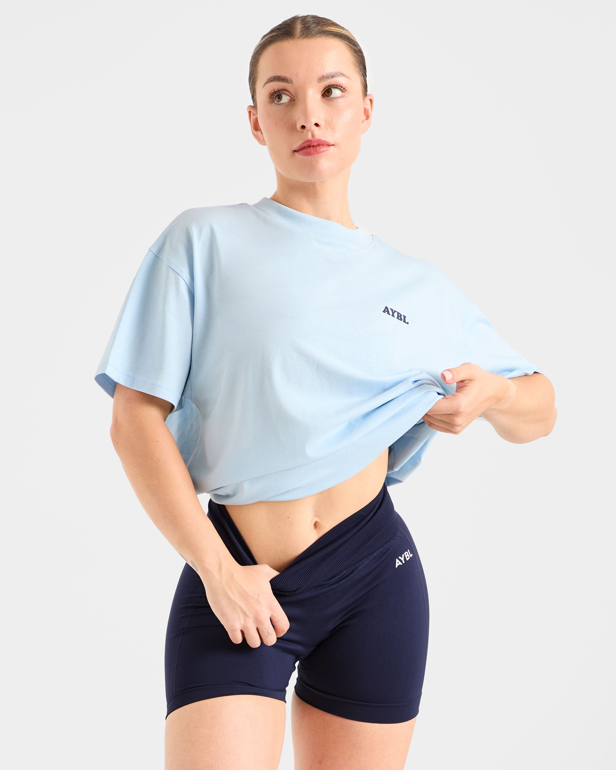 Sports Club Wavy Oversized T Shirt - Blue/Navy