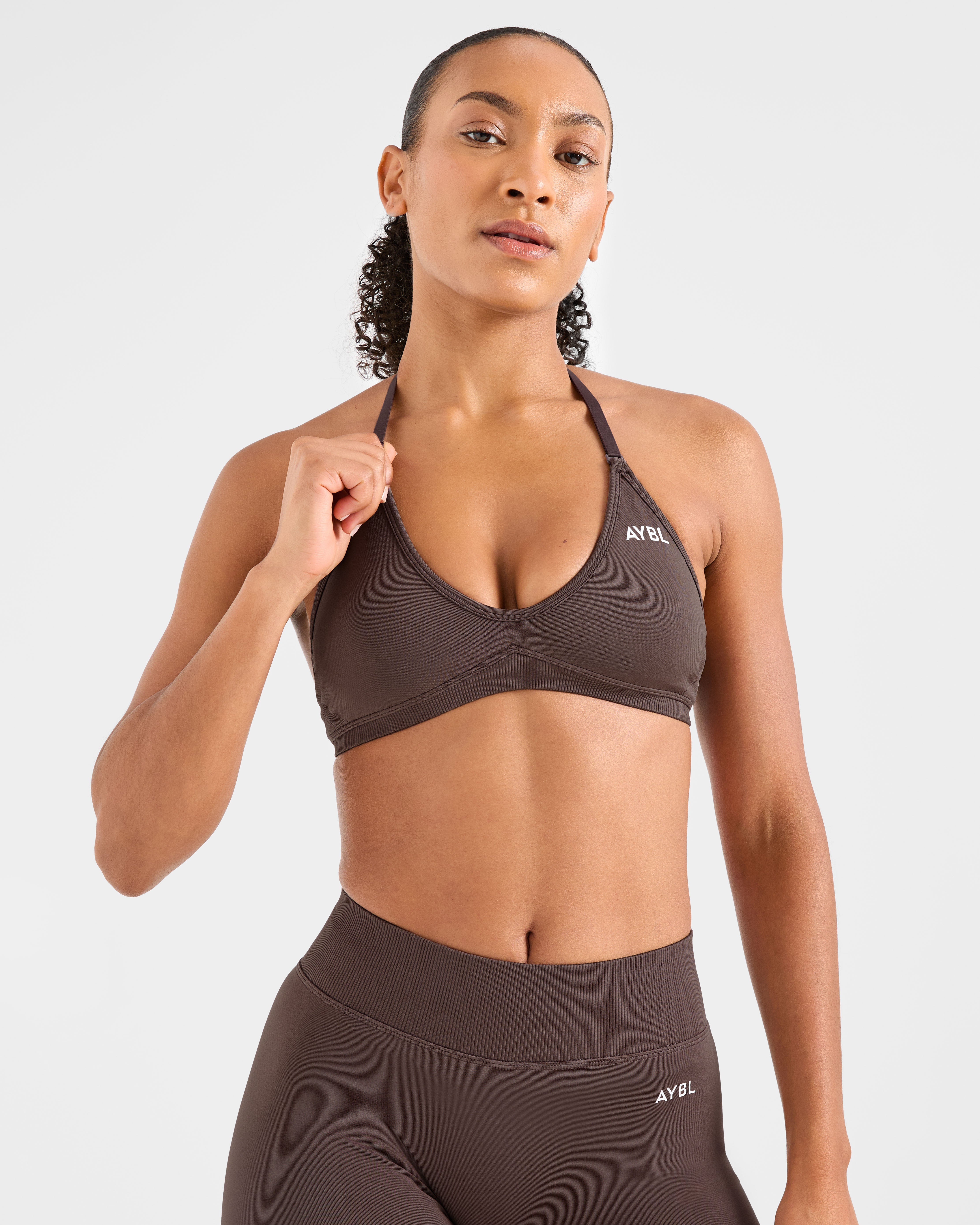 Adapt Seamless Strappy Sports Bra - Brown