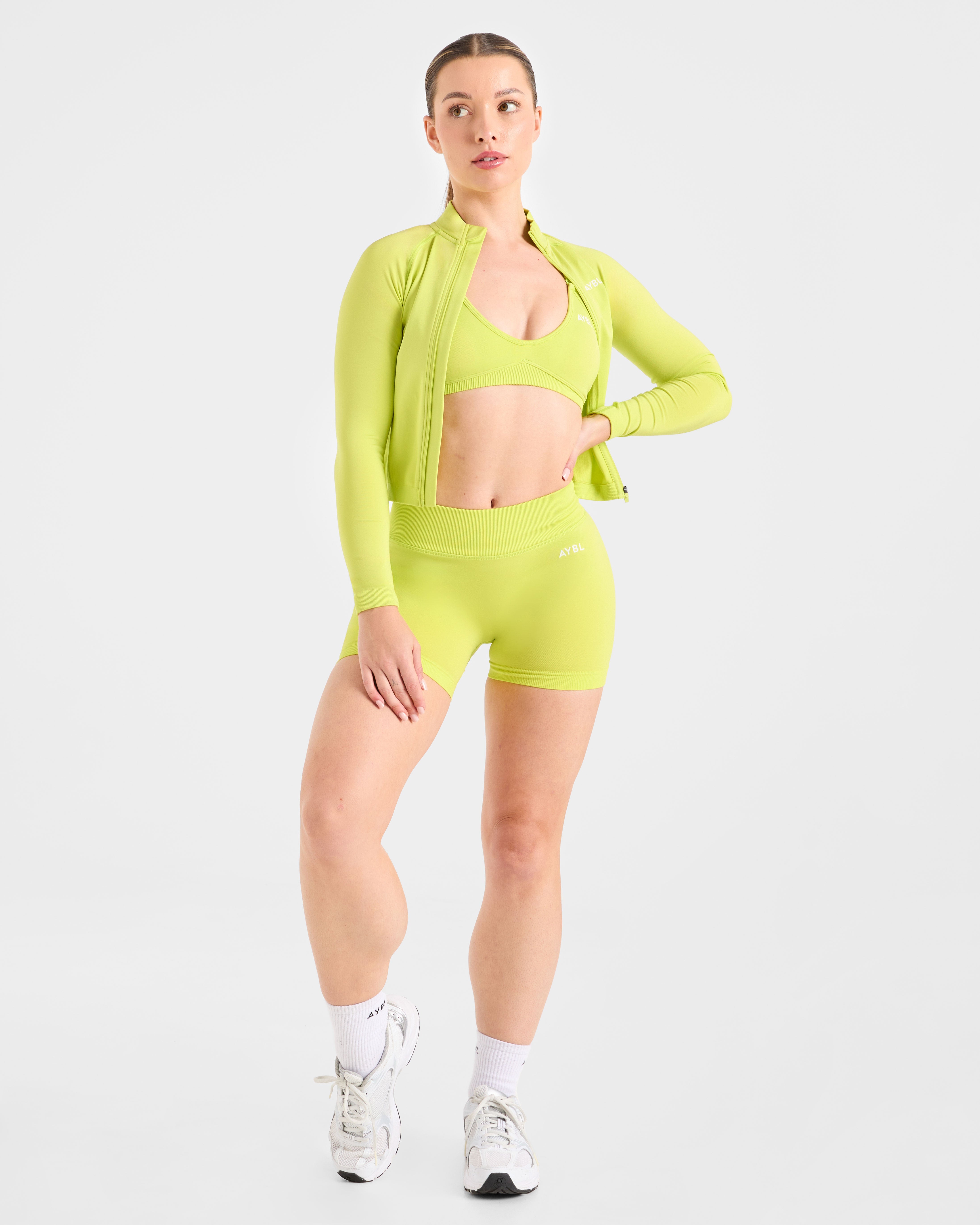 Adapt Seamless Strappy Sports Bra - Lime Green
