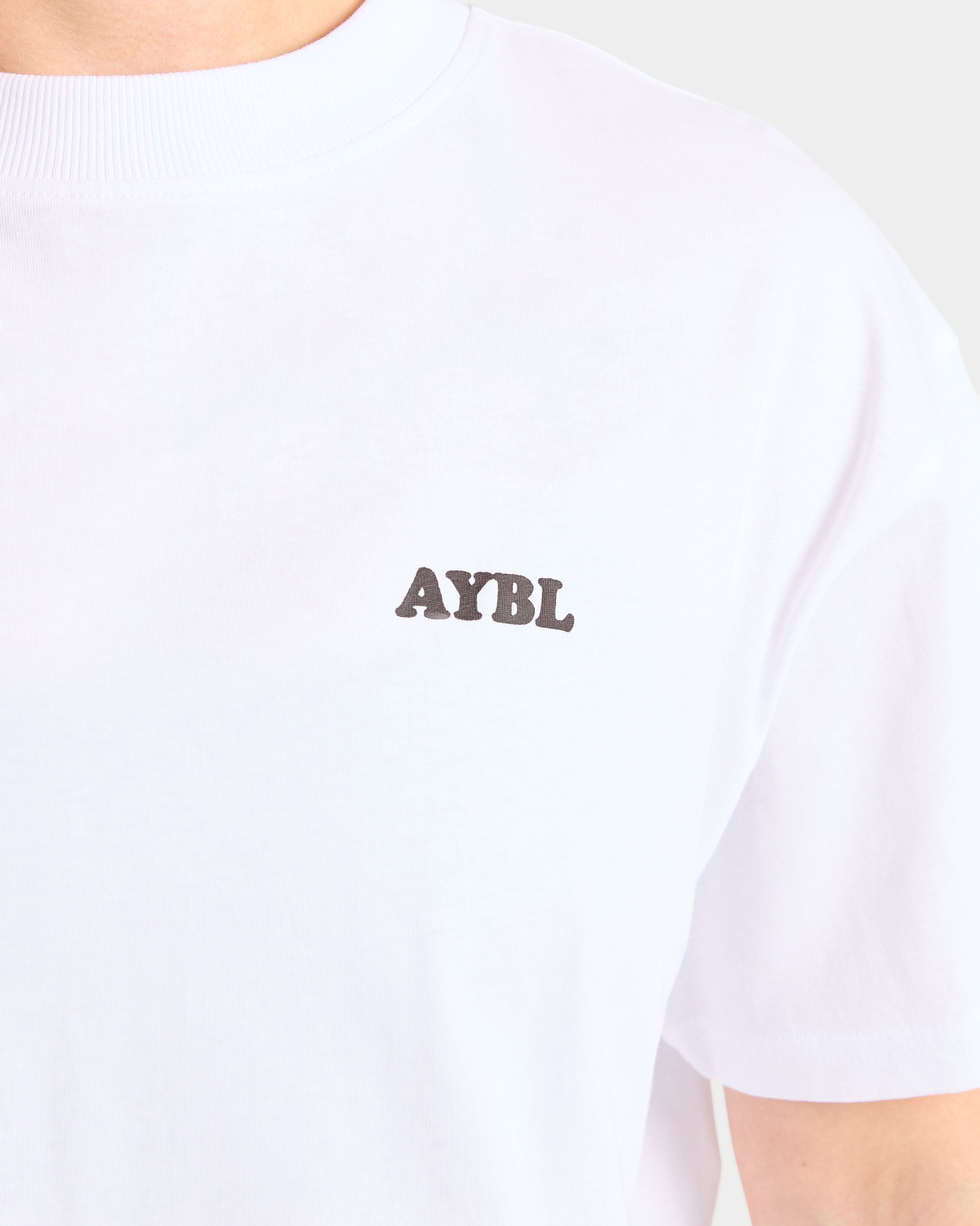 Sports Club Wavy Oversized T Shirt - White/Cocoa Brown