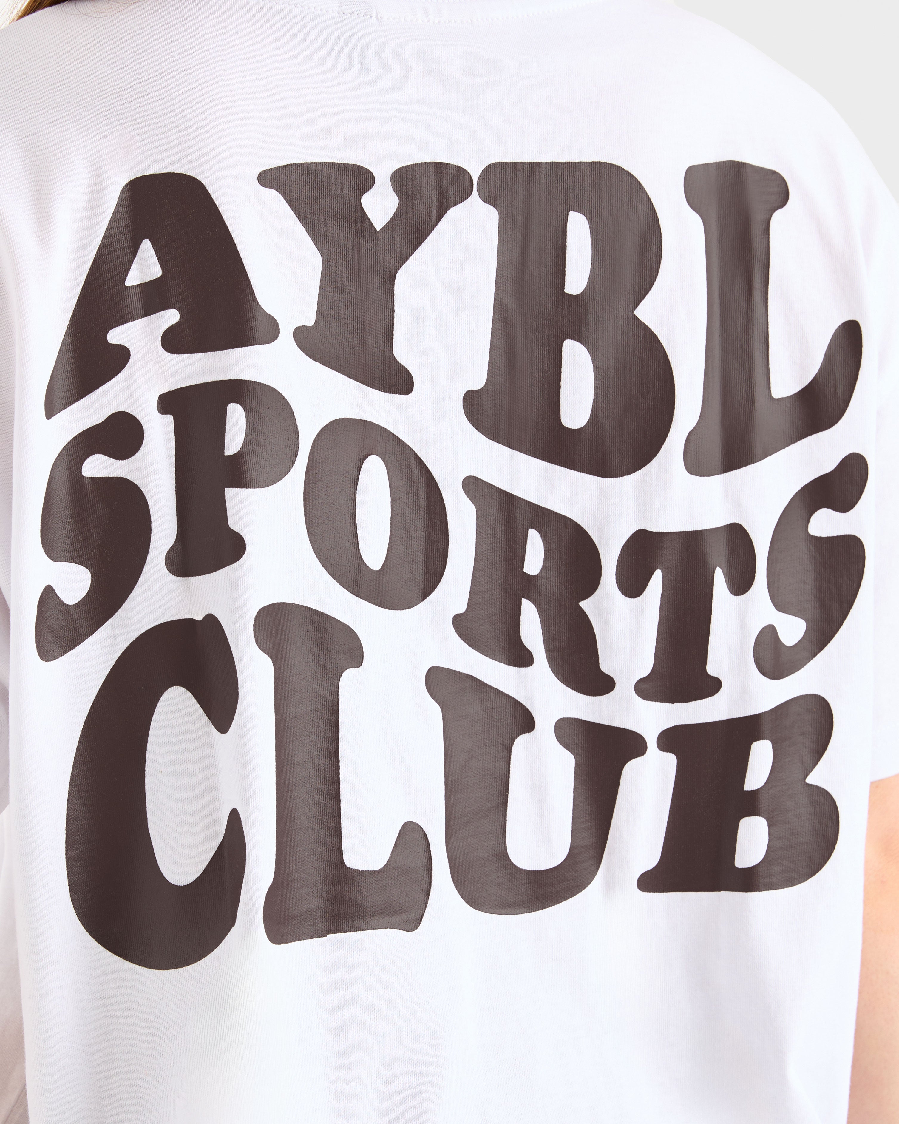 Sports Club Wavy Oversized T Shirt - White/Cocoa Brown