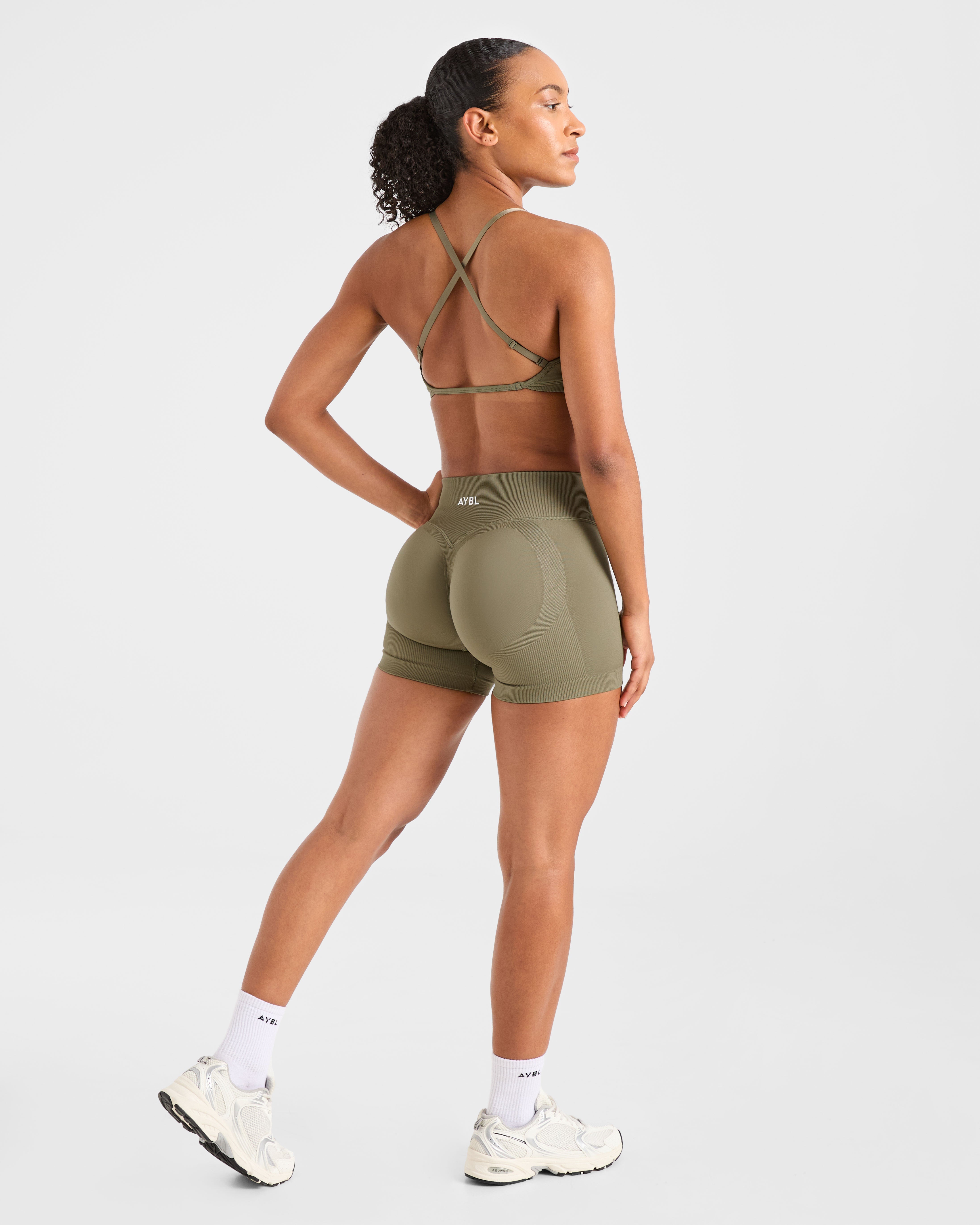 Adapt Seamless Strappy Sports Bra - Muted Olive