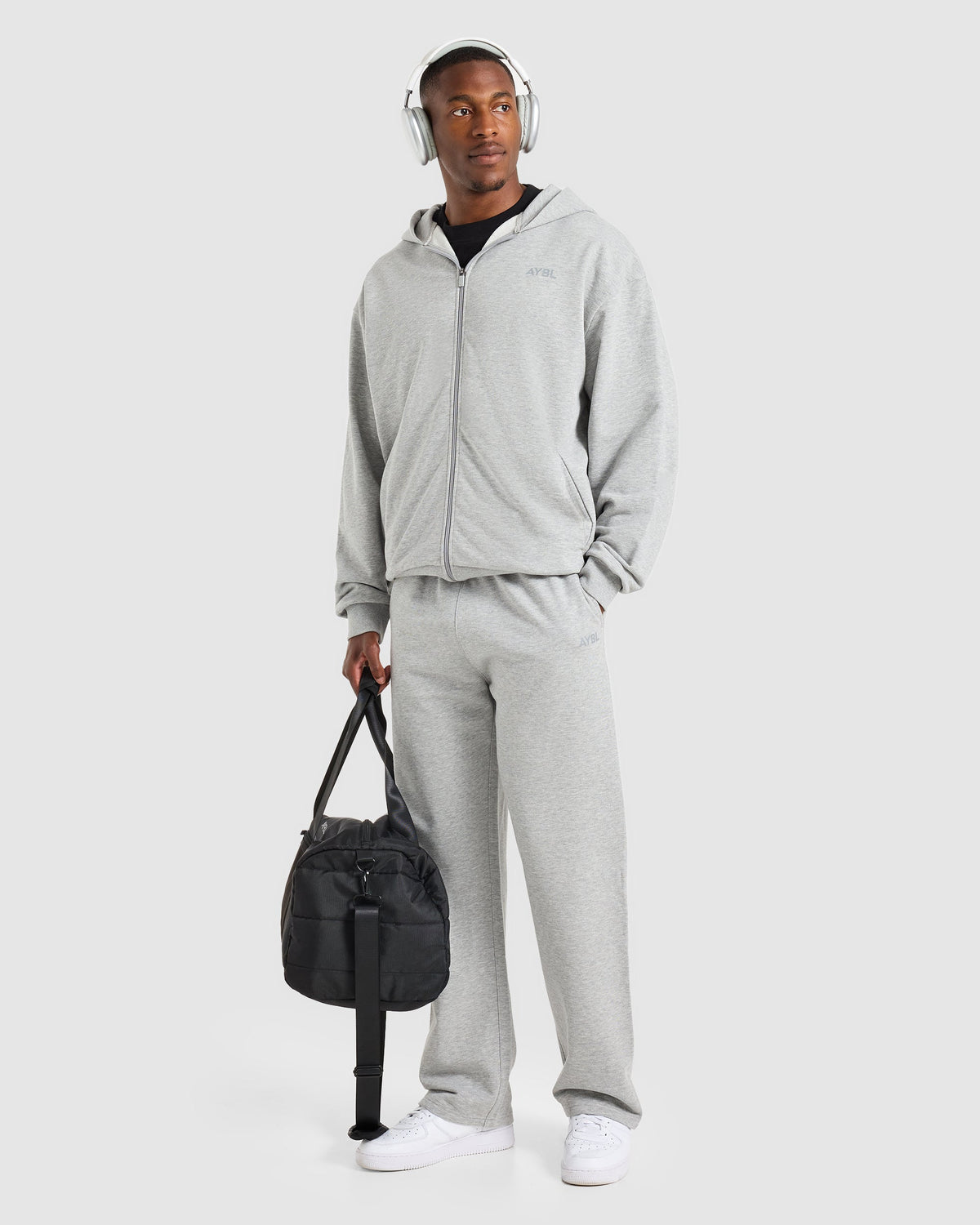 Craft Oversized Straight Leg Joggers - Mid Marl Grey