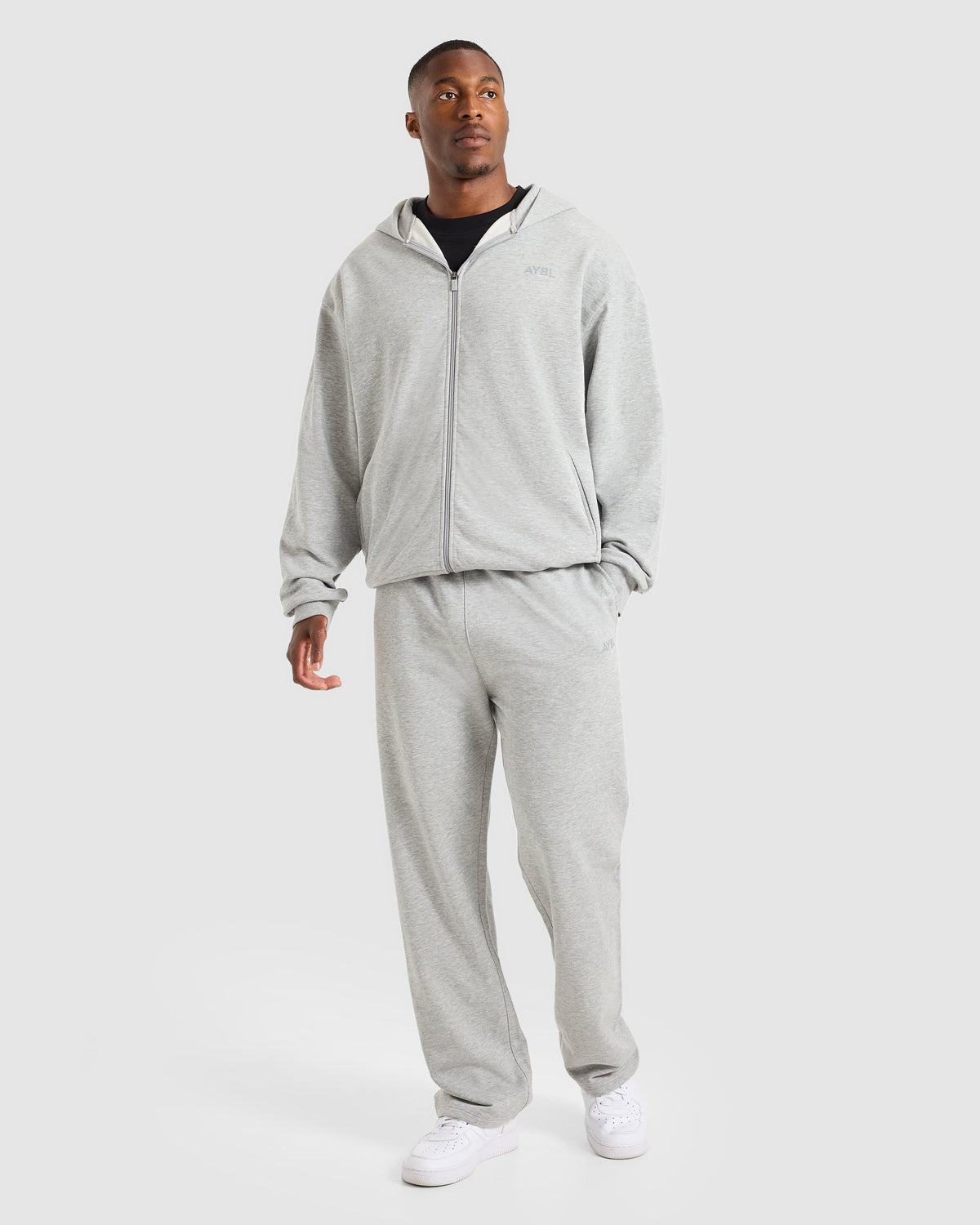 Craft Oversized Straight Leg Joggers - Mid Marl Grey
