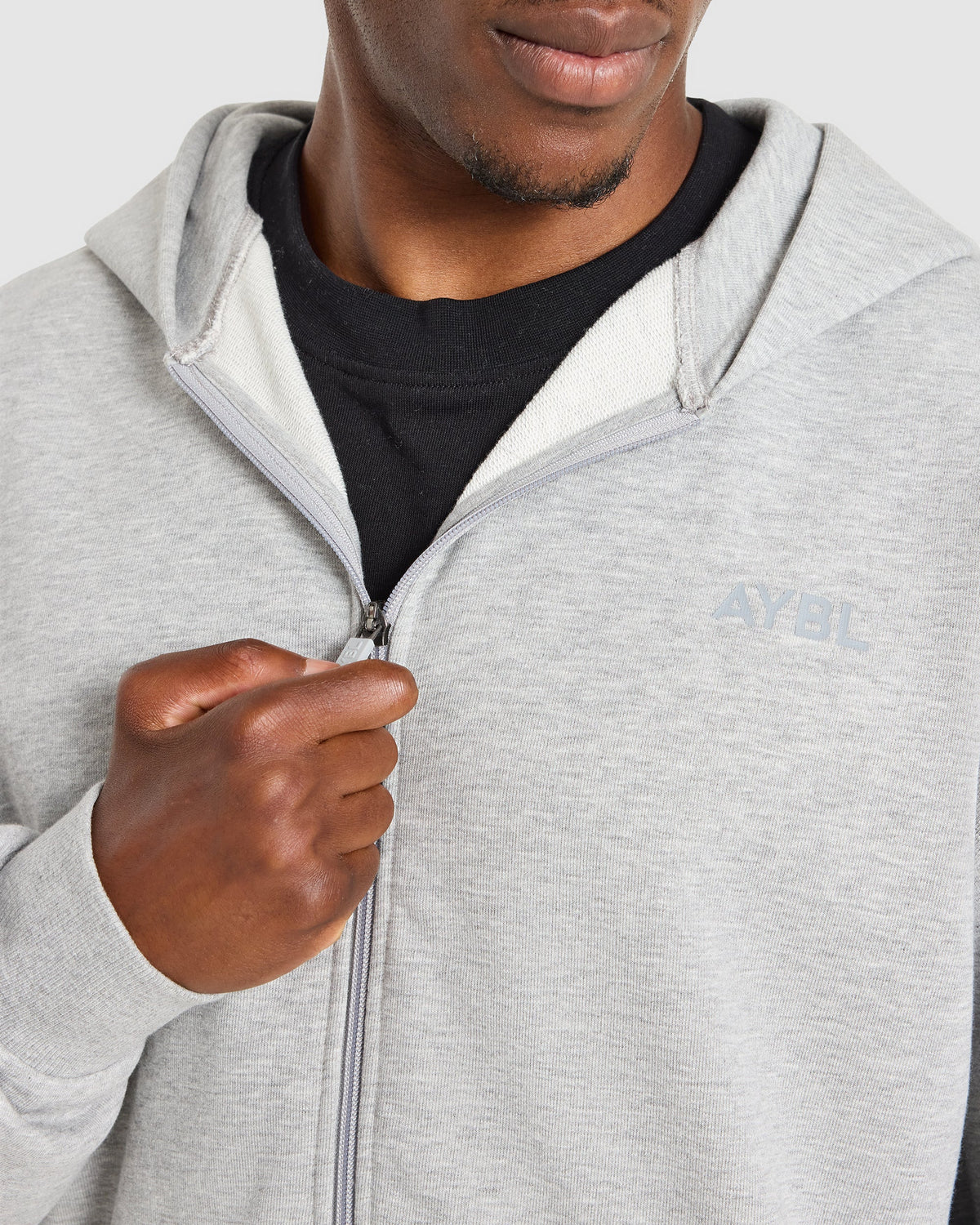 Craft Oversized Zip Up Hoodie - Mid Marl Grey