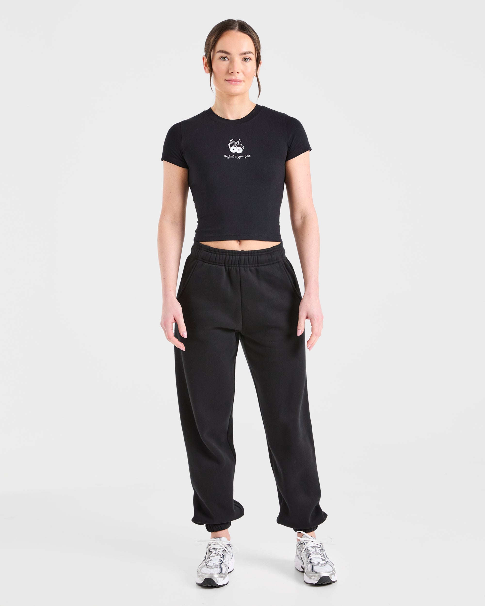 Image 3 from Just a Gym Girl Baby Tee - Black