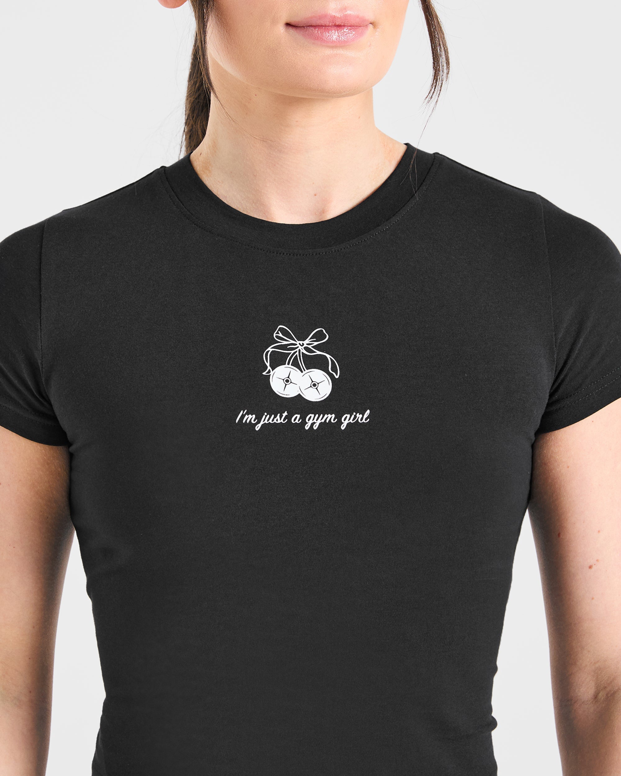 Image 6 from Just a Gym Girl Baby Tee - Black