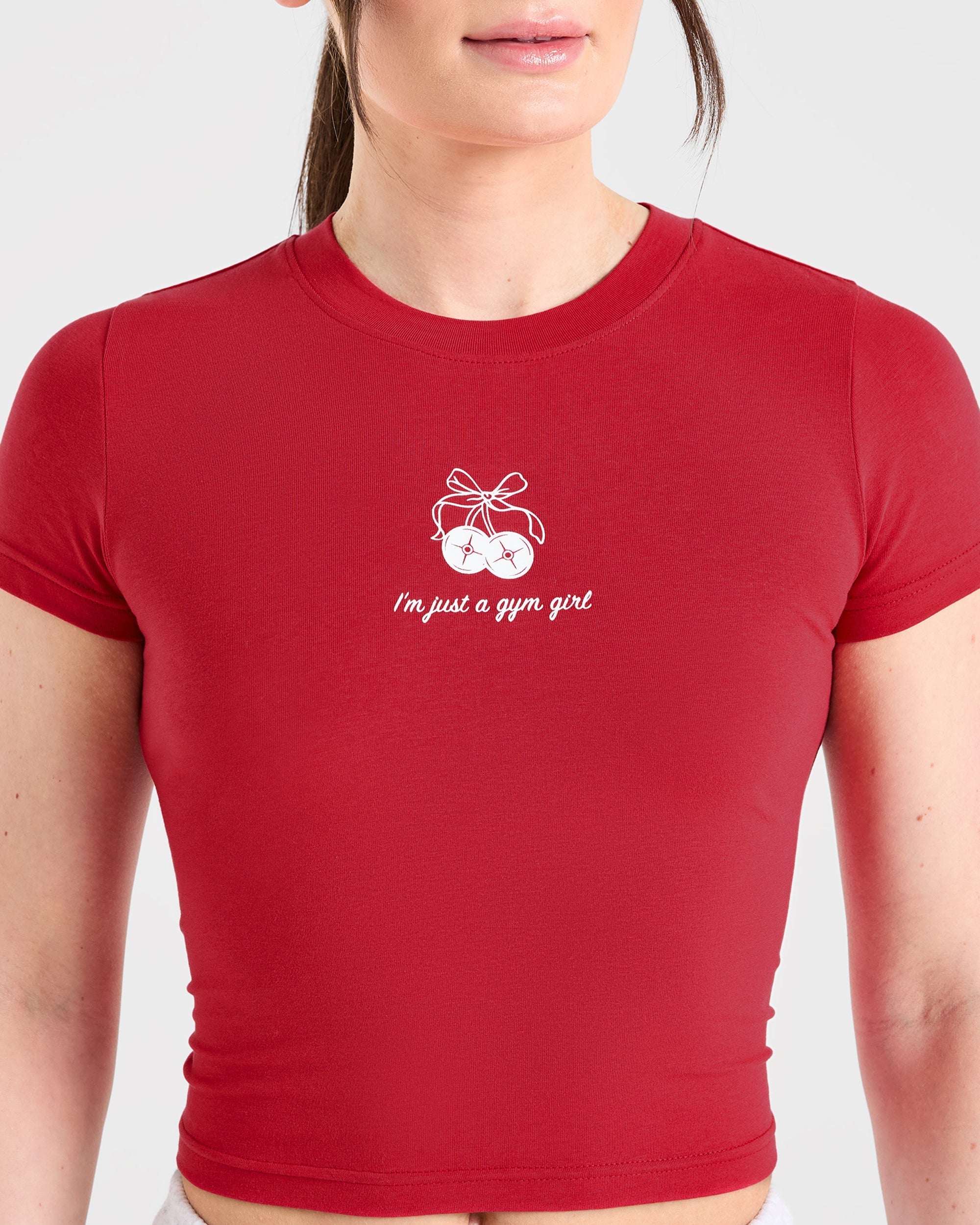 Image 5 from Just a Gym Girl Baby Tee - Red