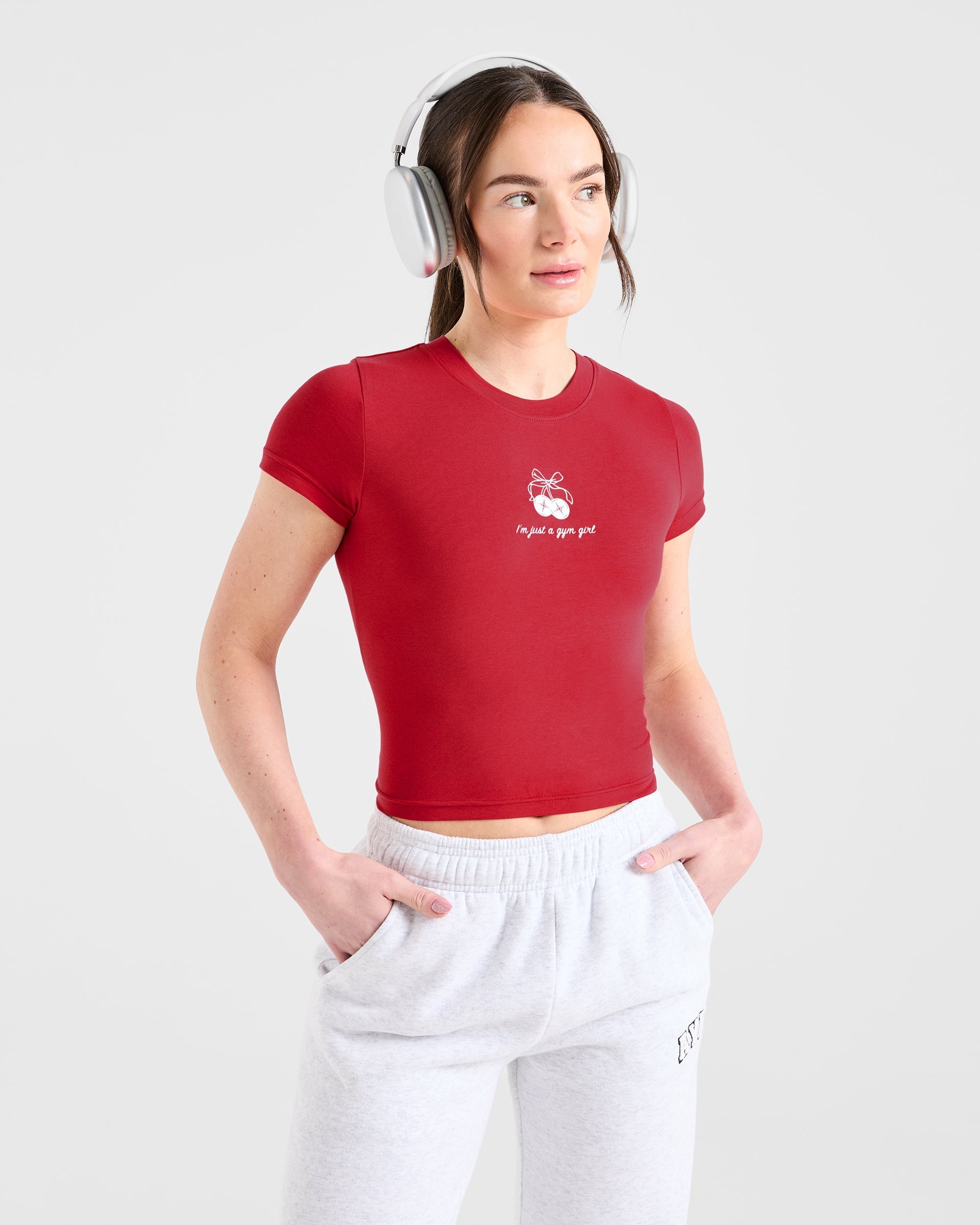 Image 7 from Just a Gym Girl Baby Tee - Red