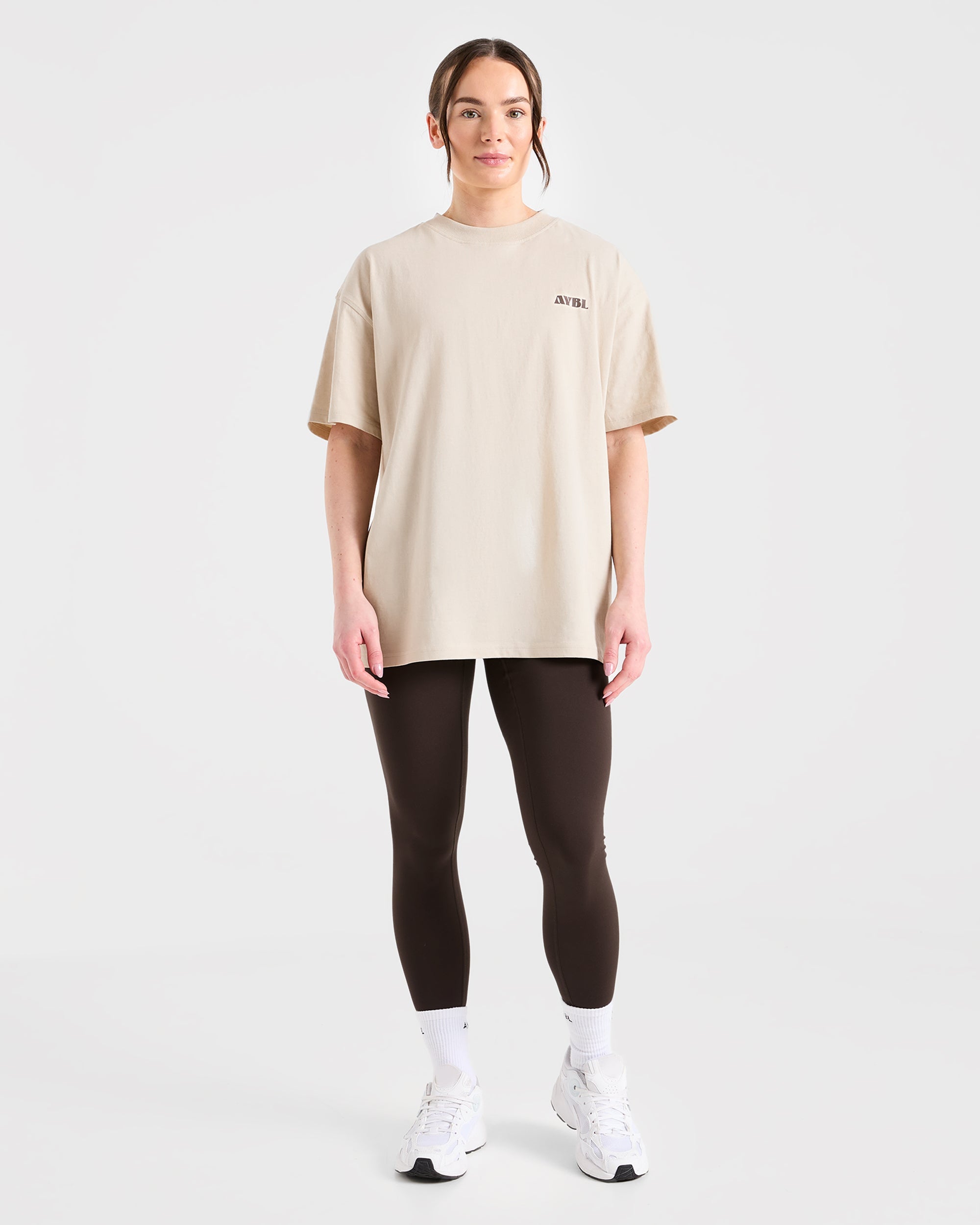 AYBL Sports Studio Oversized T Shirt - Beige