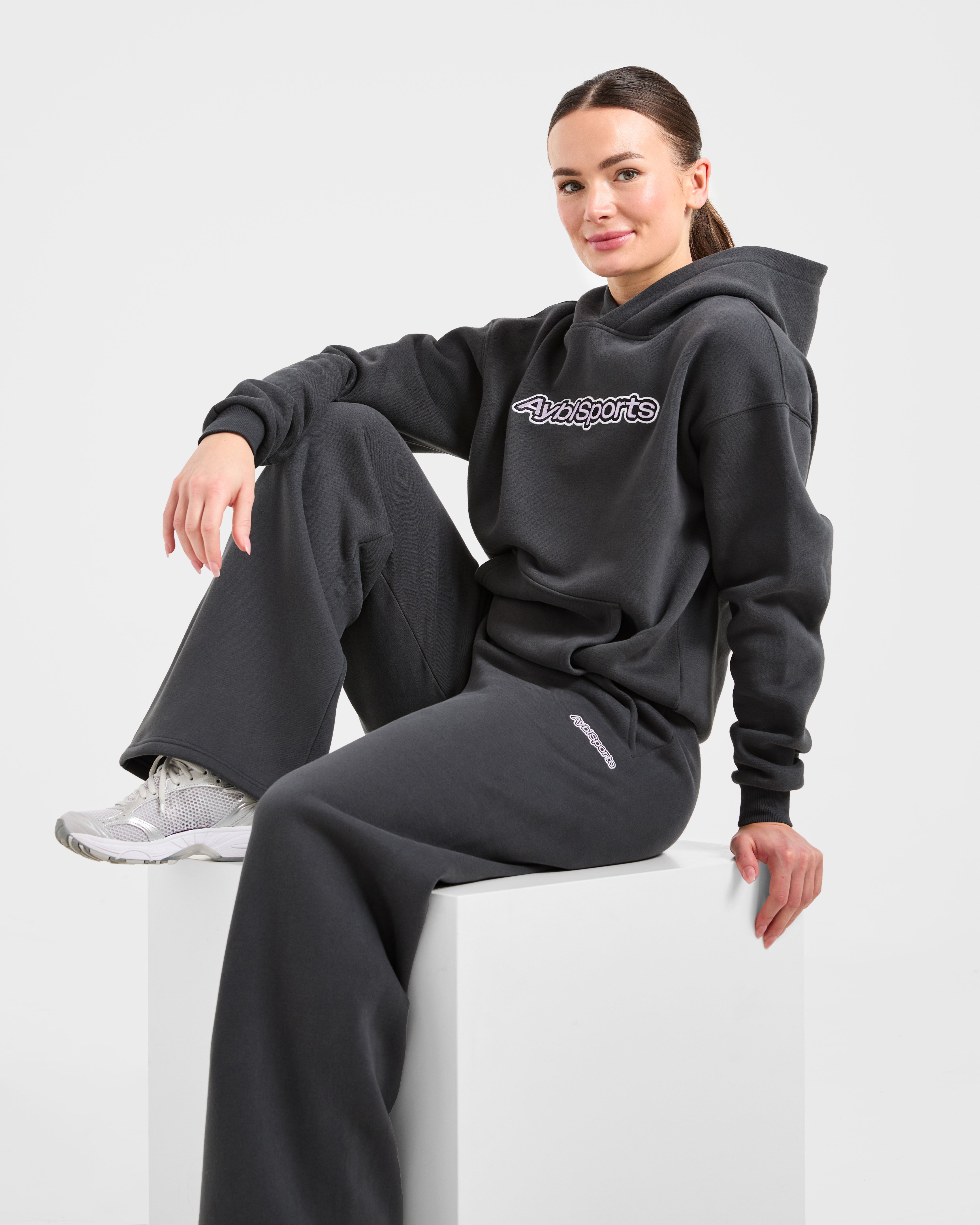 AYBL Sports Outline Oversized Hoodie - Charcoal