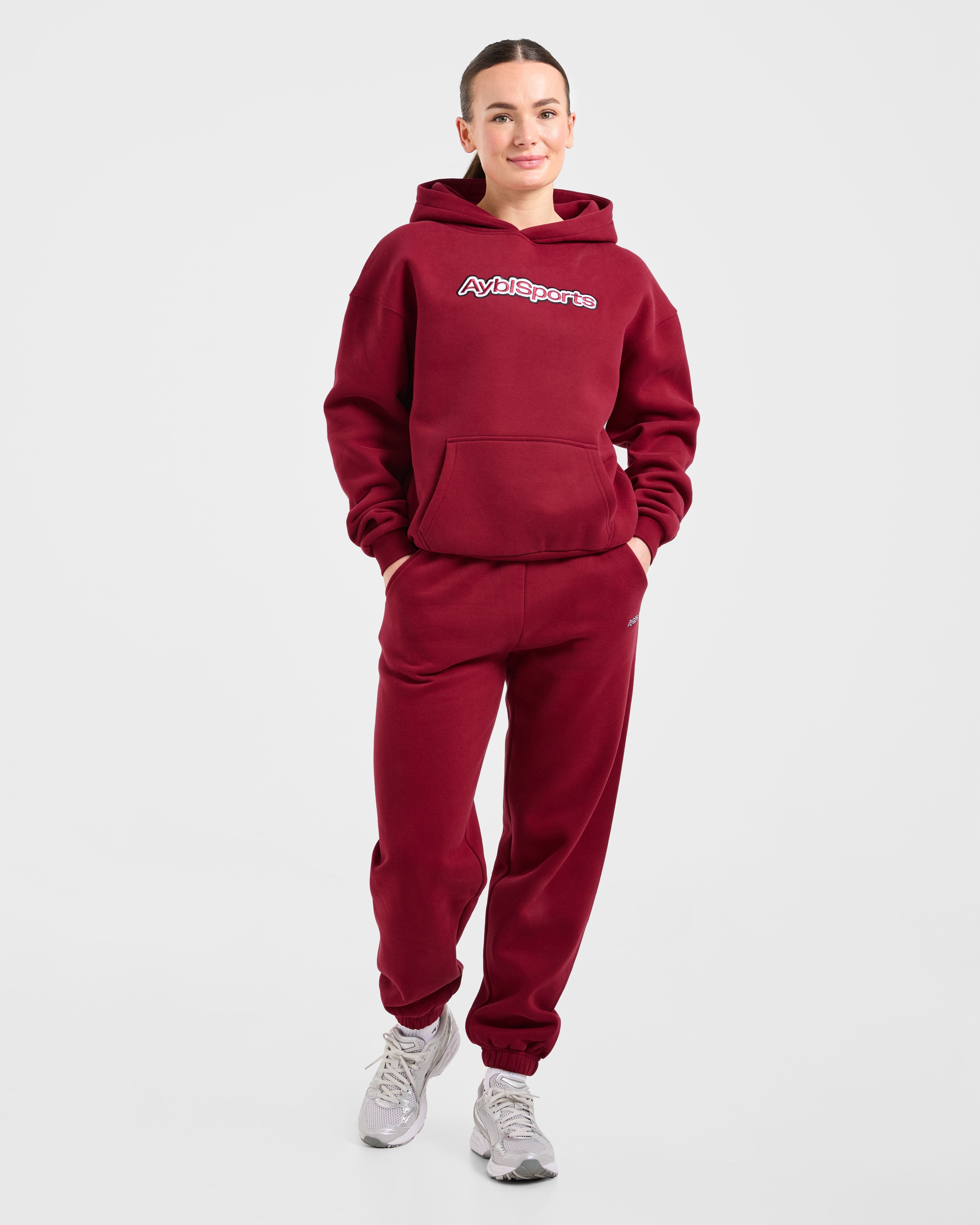 AYBL Sports Outline Oversized Joggers - Burgundy