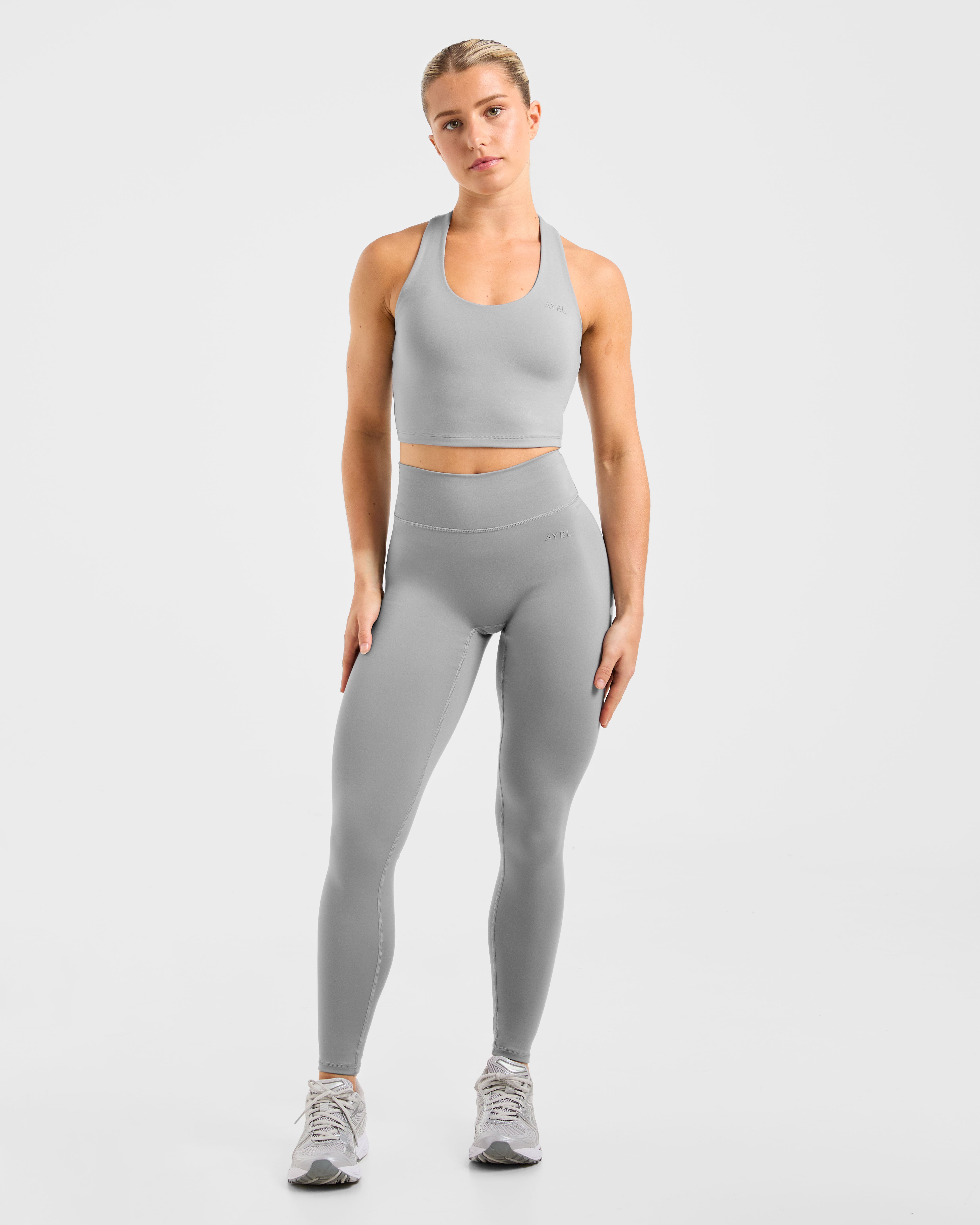 Staple Halterneck Crop Top - Grey