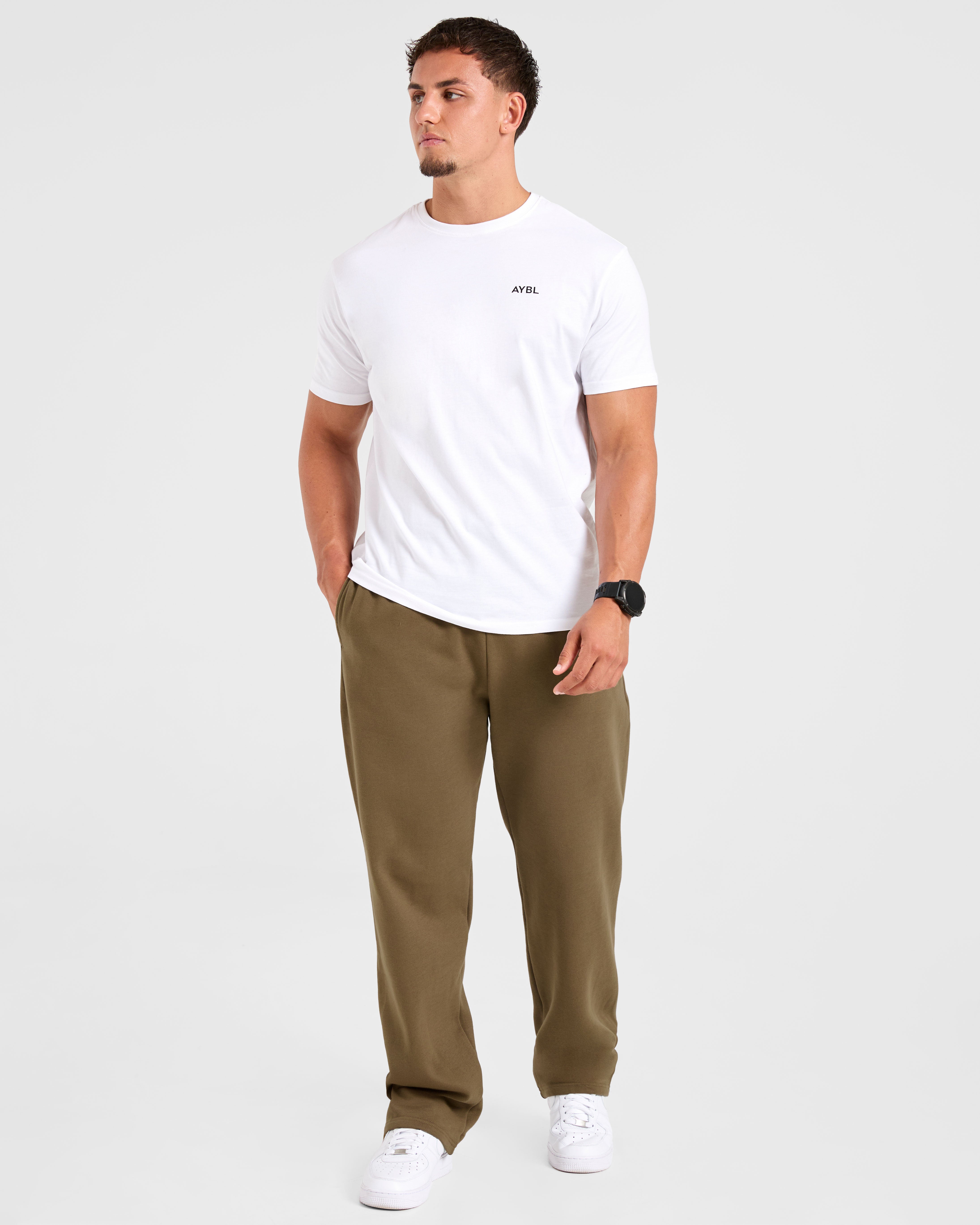 Essential Oversized Straight Leg Joggers- Olive Green