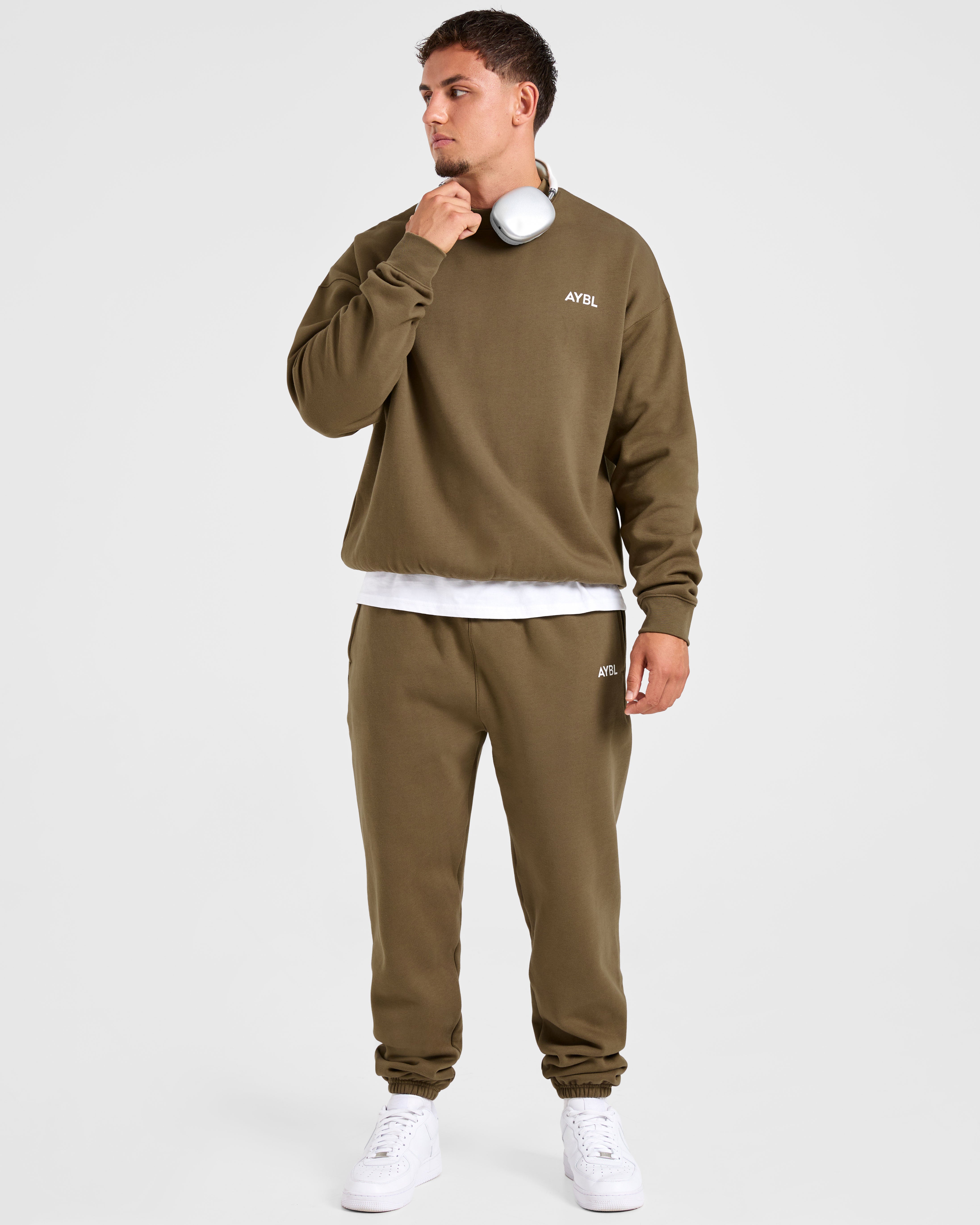 Essential Oversized Joggers- Olive Green