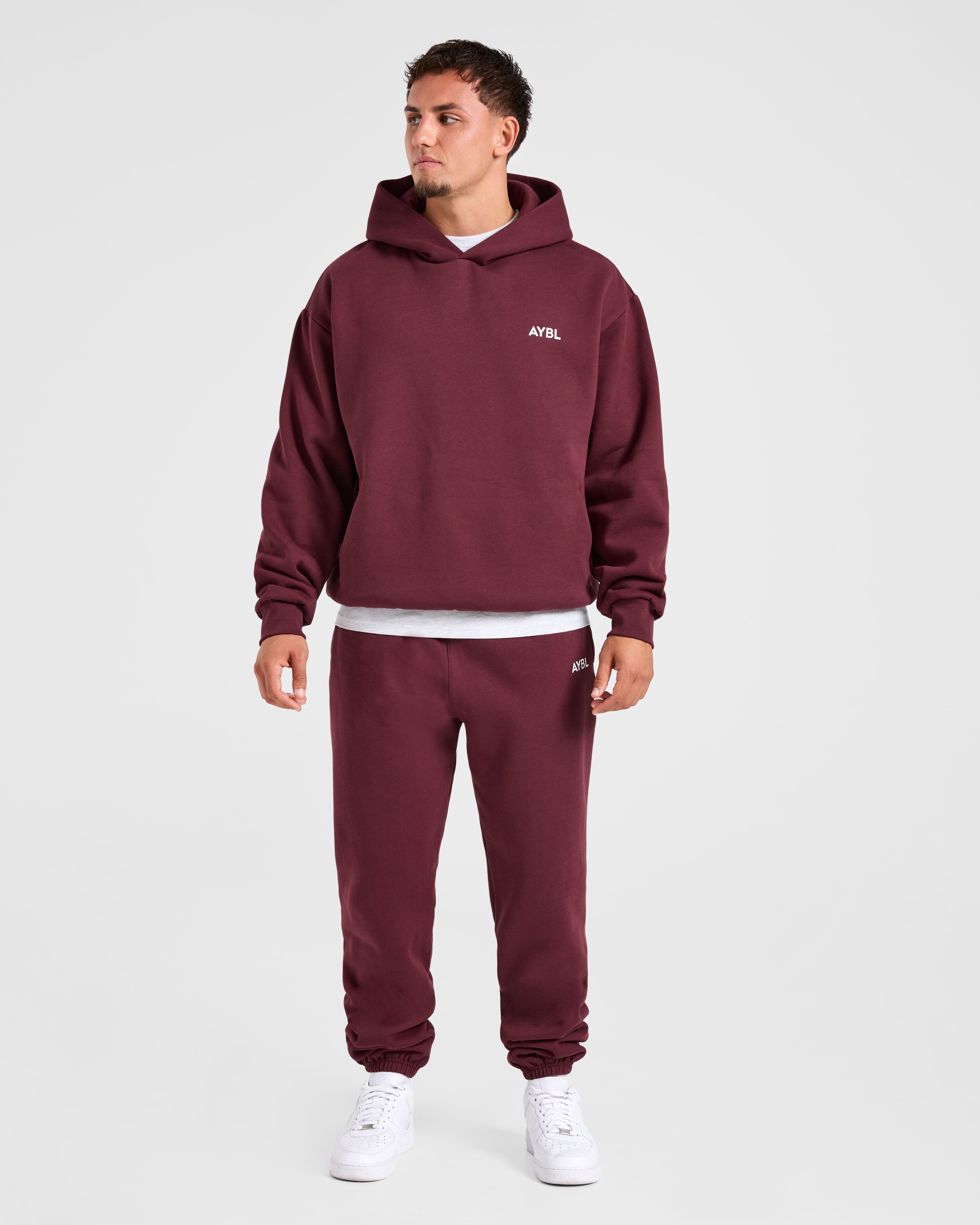 Essential Oversized Hoodie - Burgundy Red