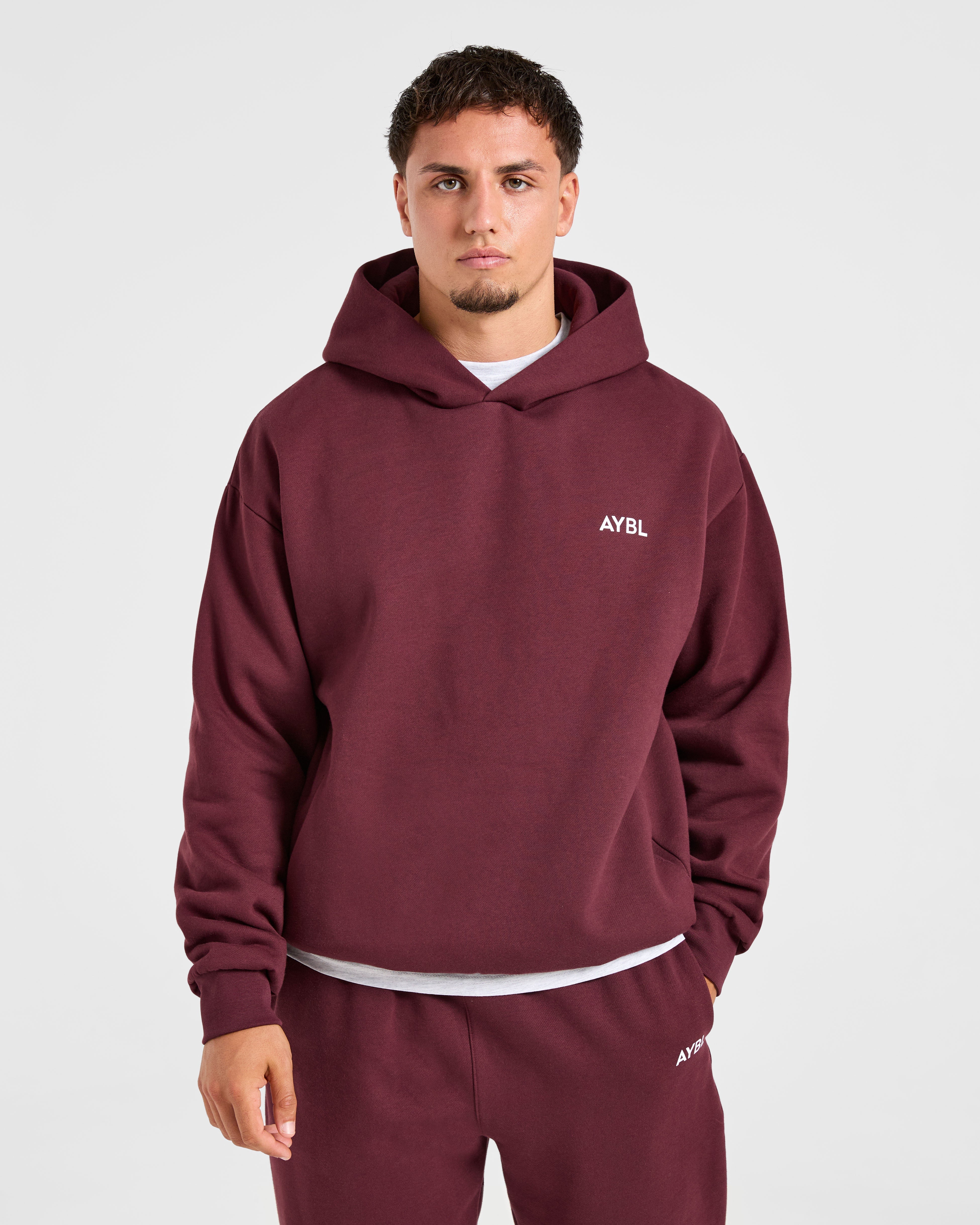 Essential Oversized Hoodie - Burgundy Red