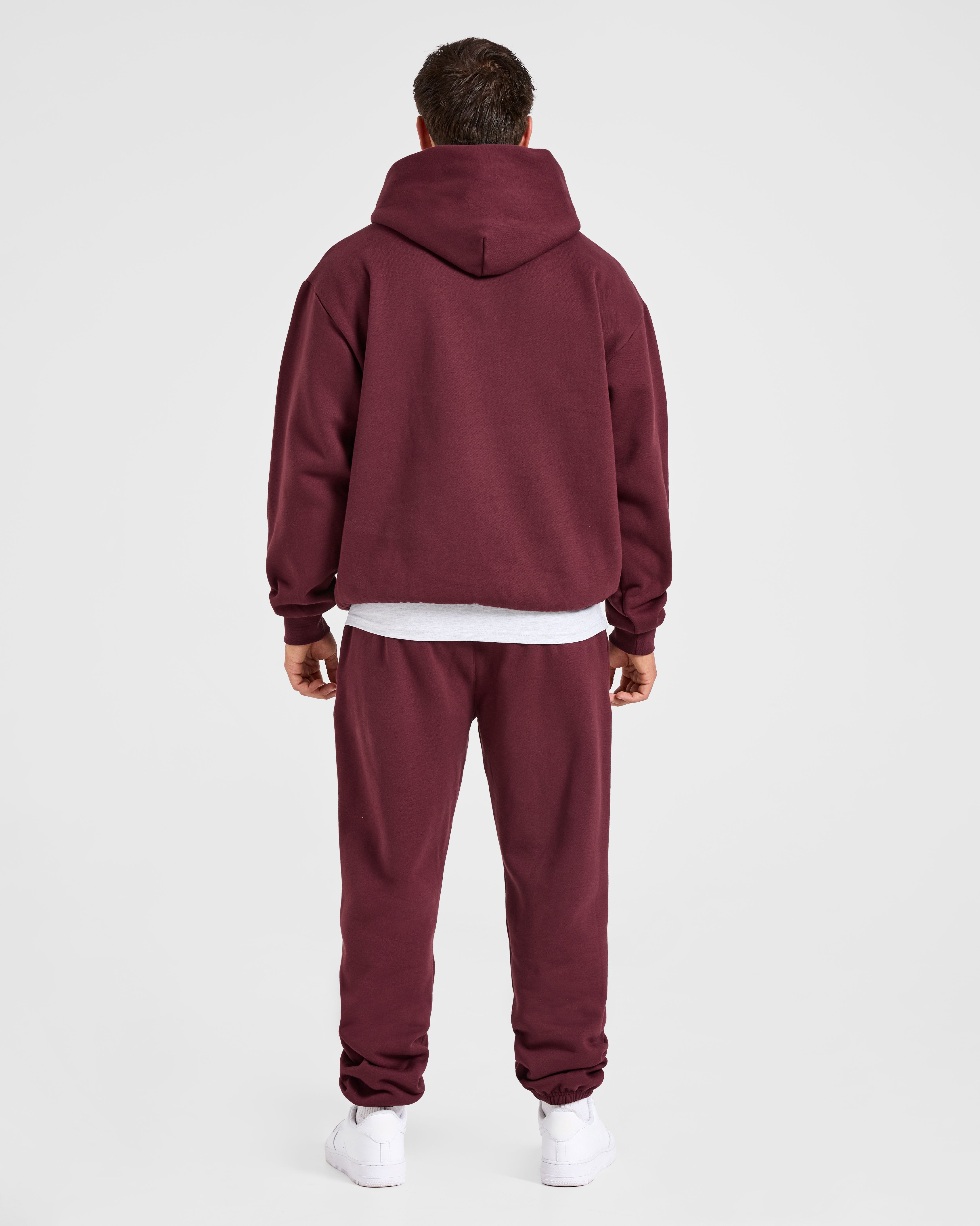 Essential Oversized Hoodie - Burgundy Red