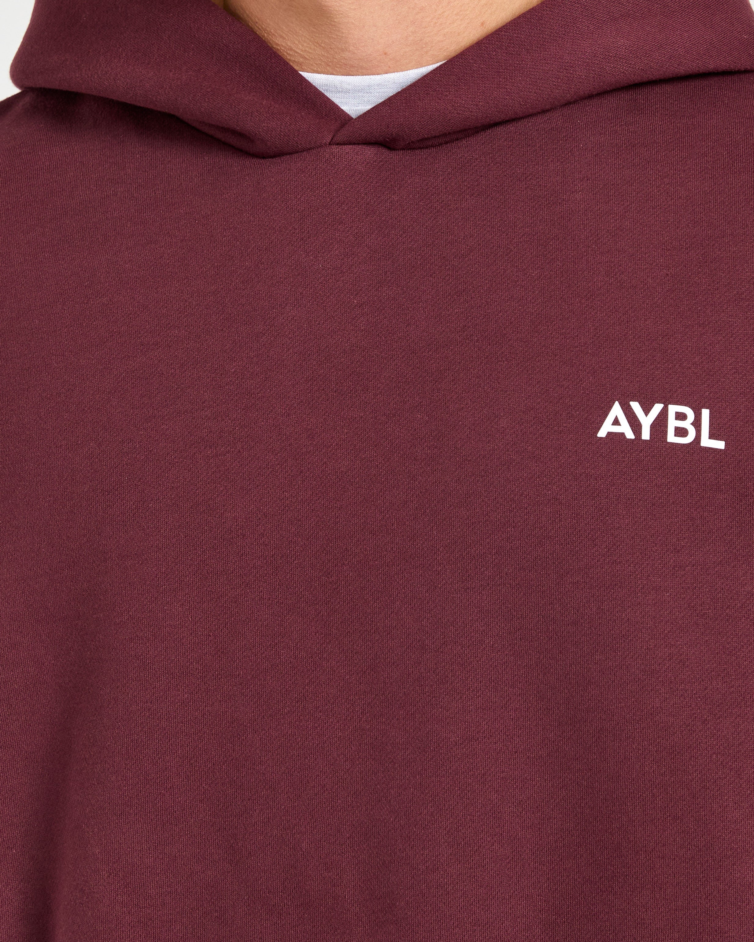 Essential Oversized Hoodie - Burgundy Red