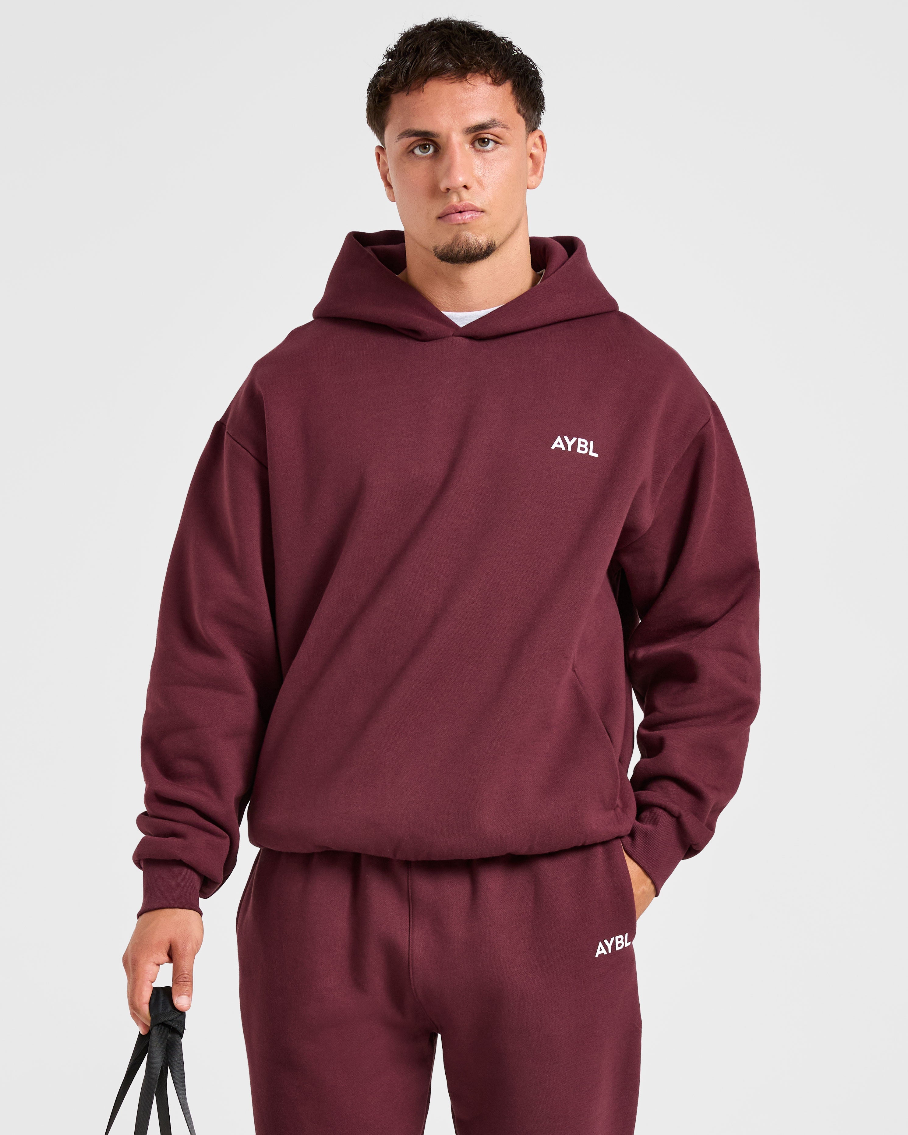 Essential Oversized Hoodie - Burgundy Red