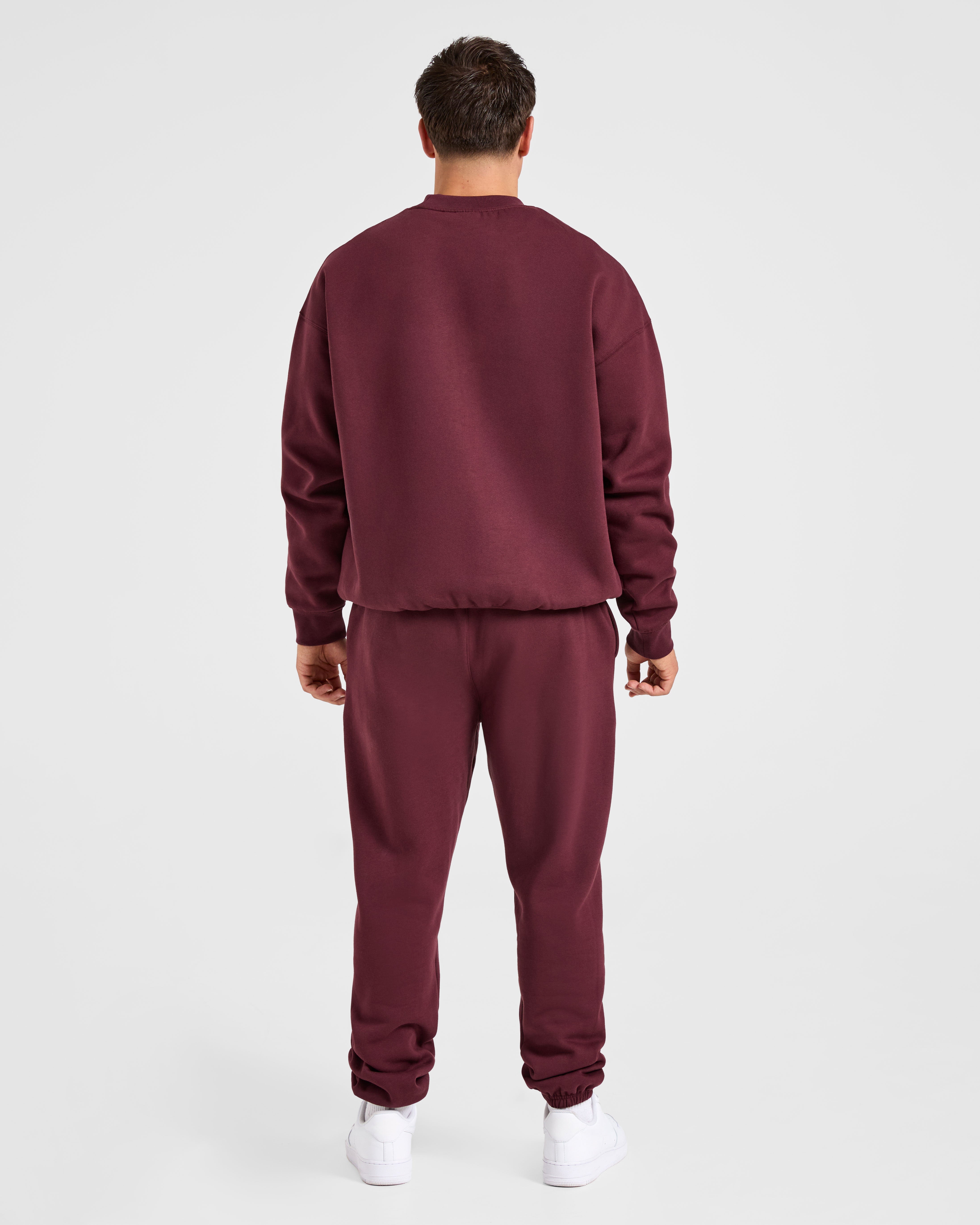 Essential Oversized Joggers- Burgundy Red