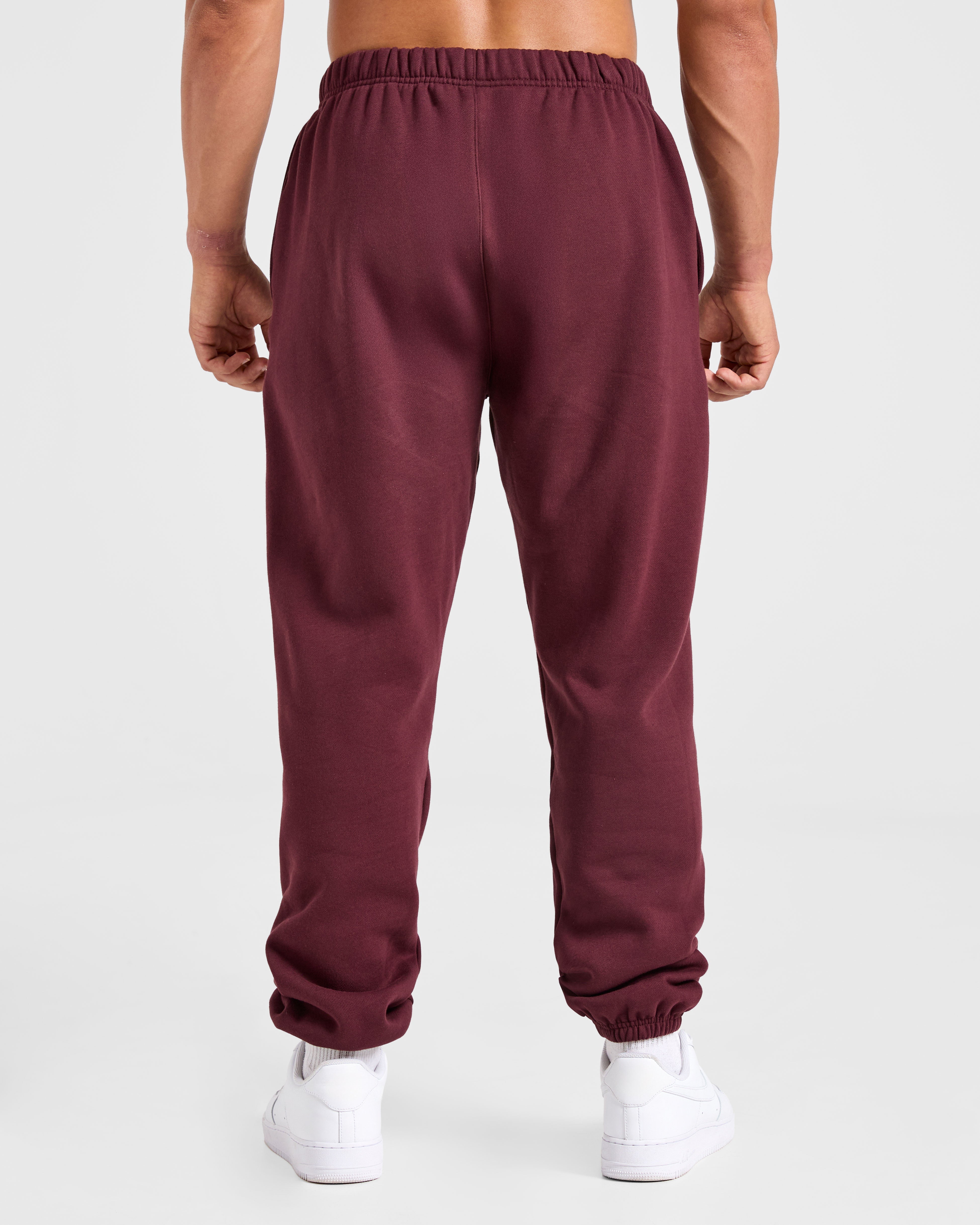 Essential Oversized Joggers- Burgundy Red