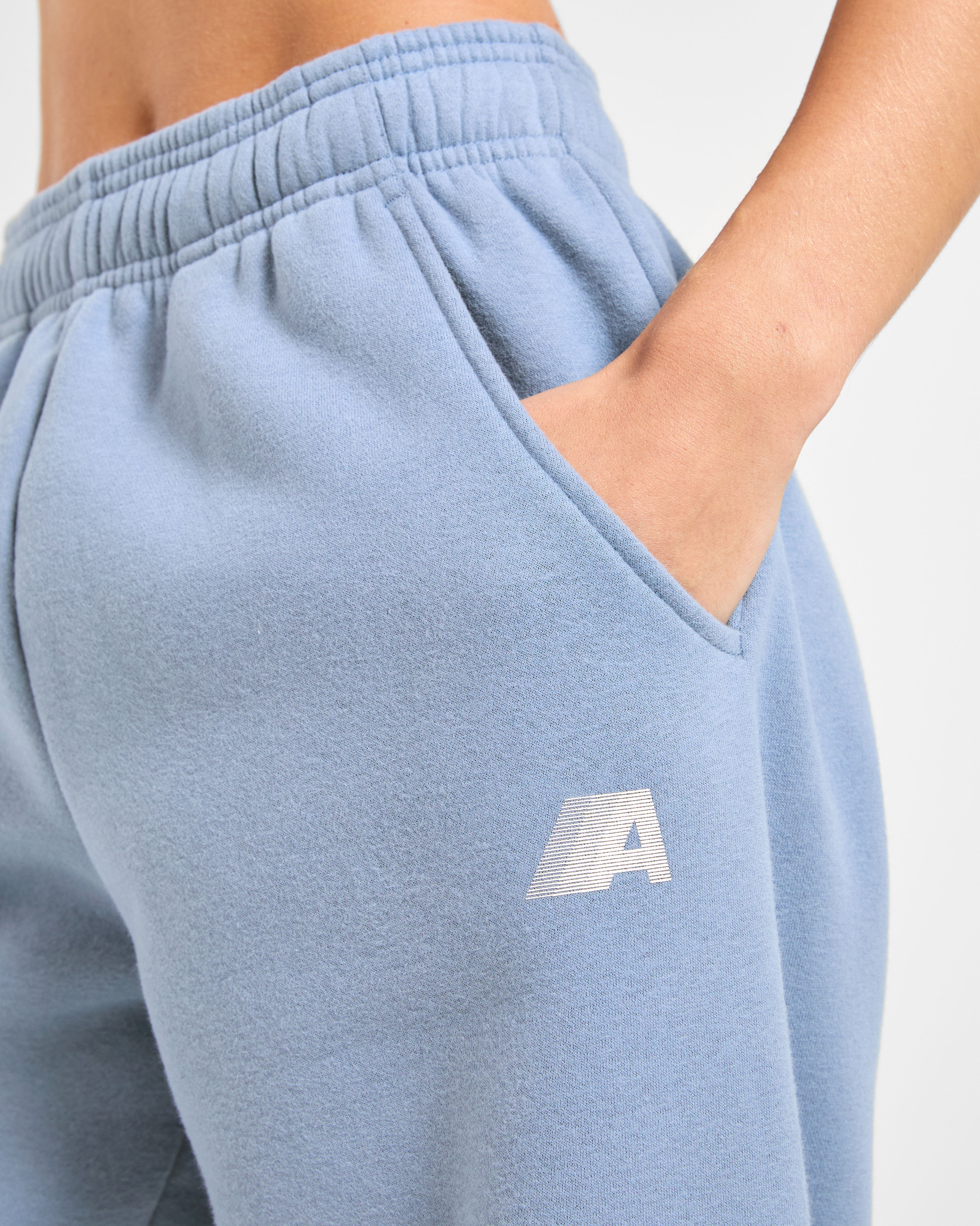 Retro Athletics Oversized Joggers - Vintage Blue