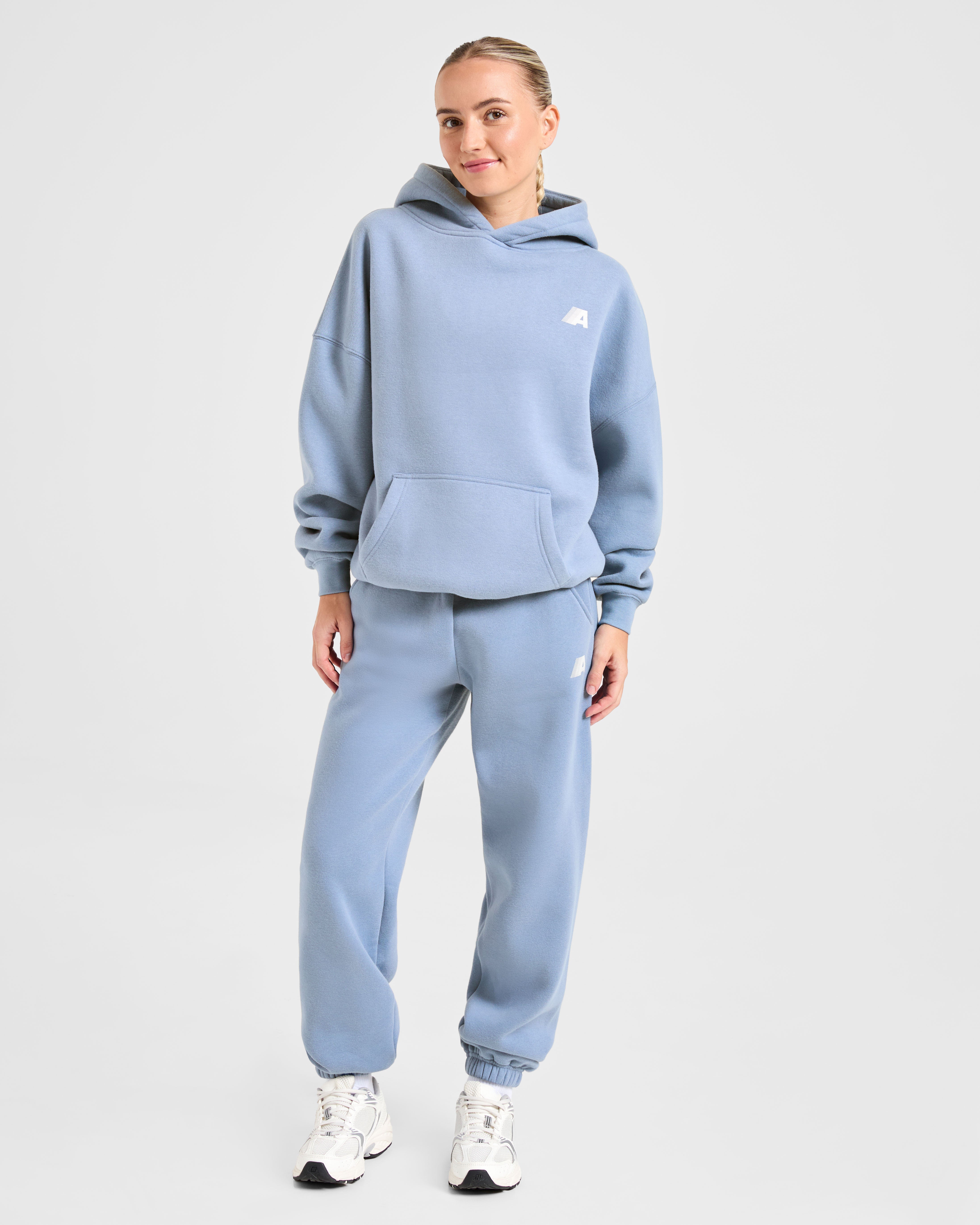 Retro Athletics Oversized Joggers - Vintage Blue