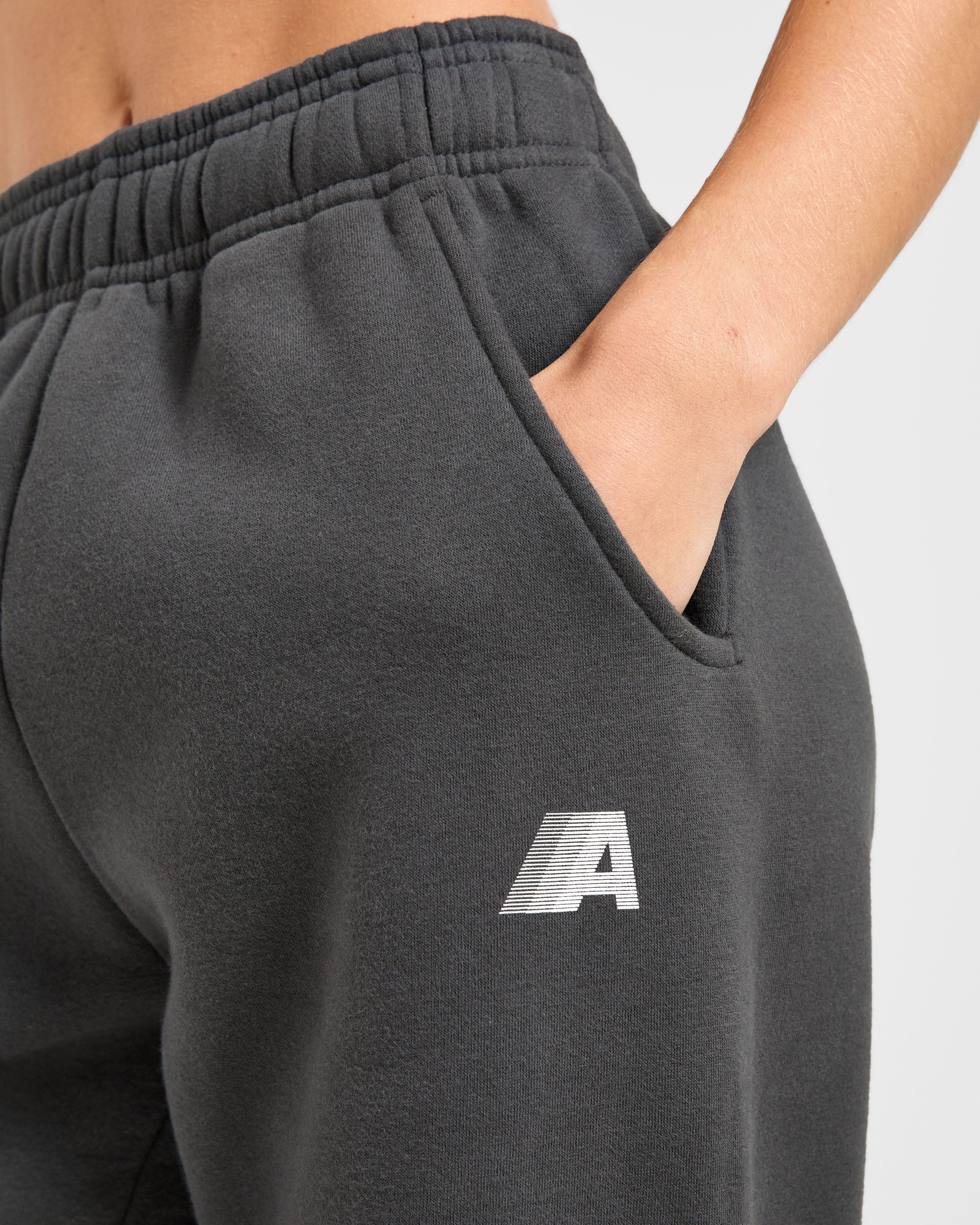 Retro Athletics Oversized Joggers - Charcoal