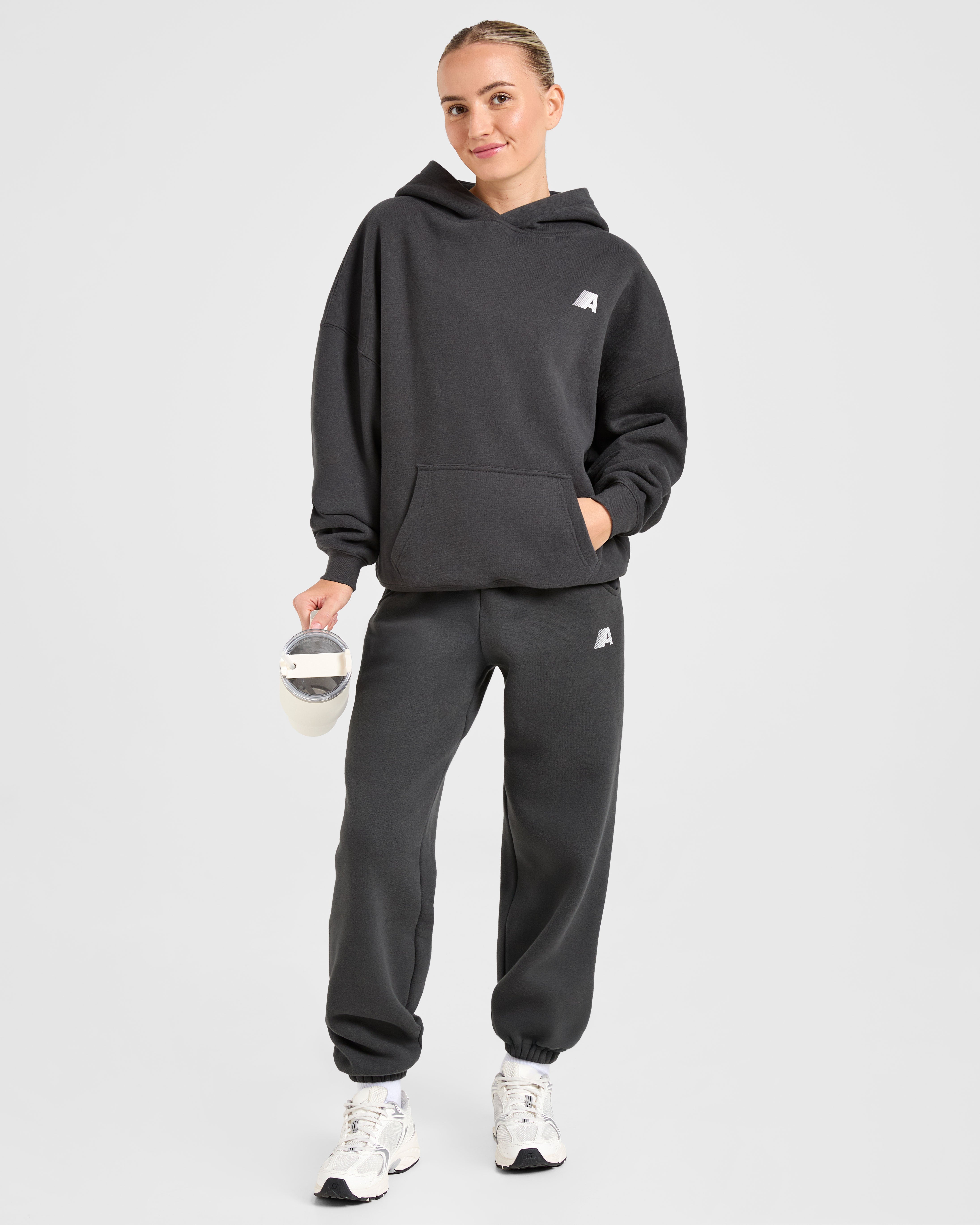 Retro Athletics Oversized Joggers - Charcoal