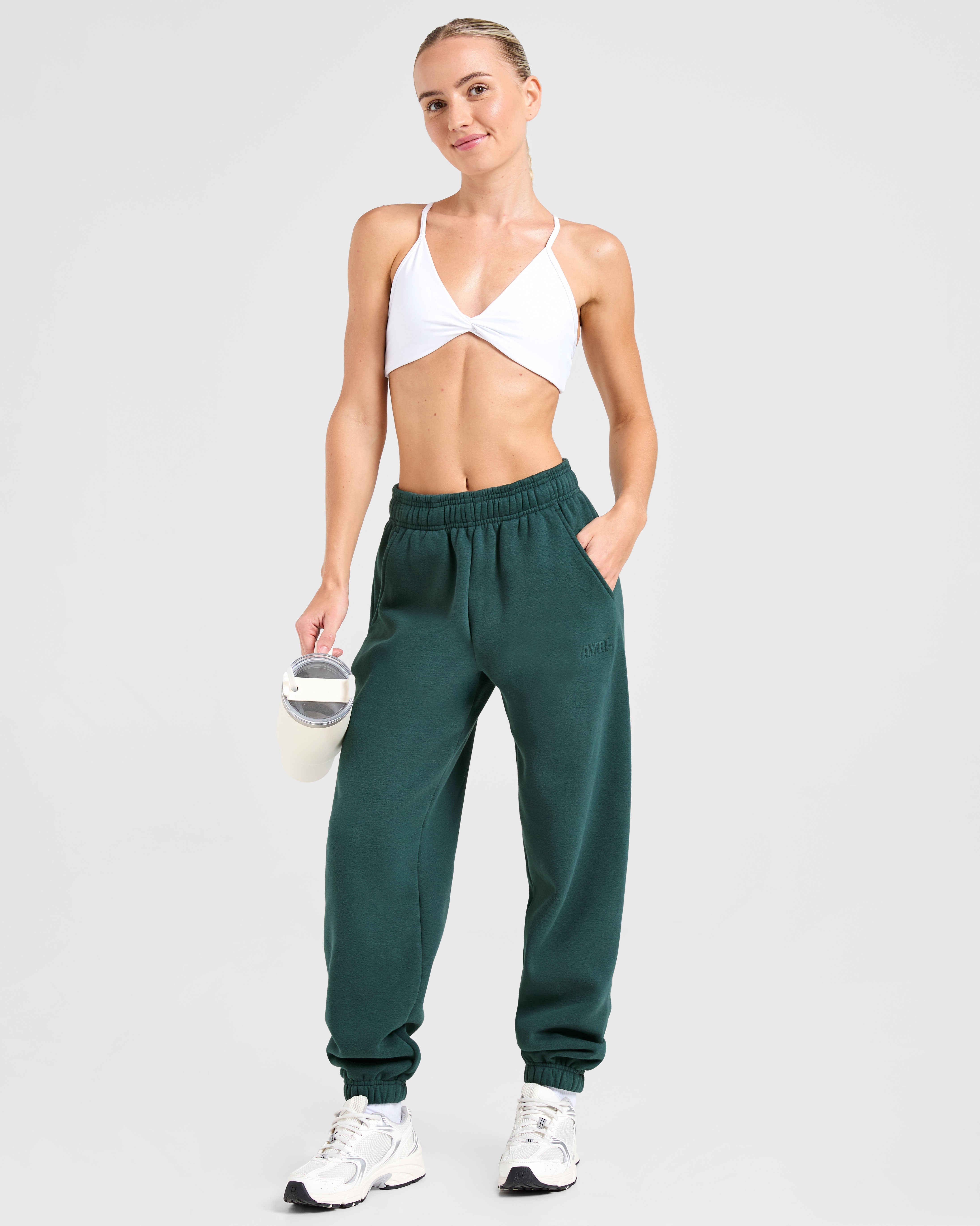 Classic Plush Oversized Joggers - Pine Green