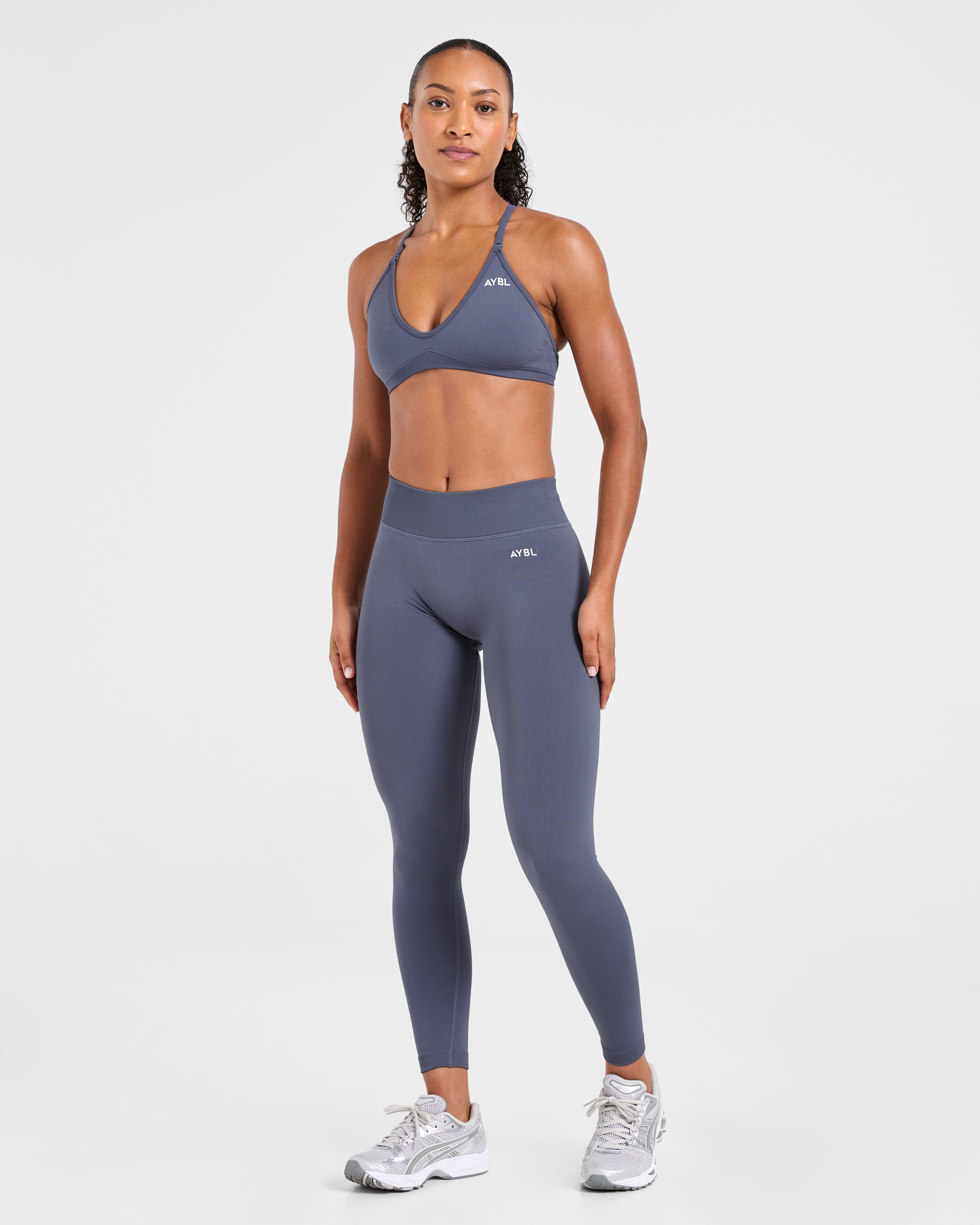 Adapt Seamless Strappy Sports Bra - Slate