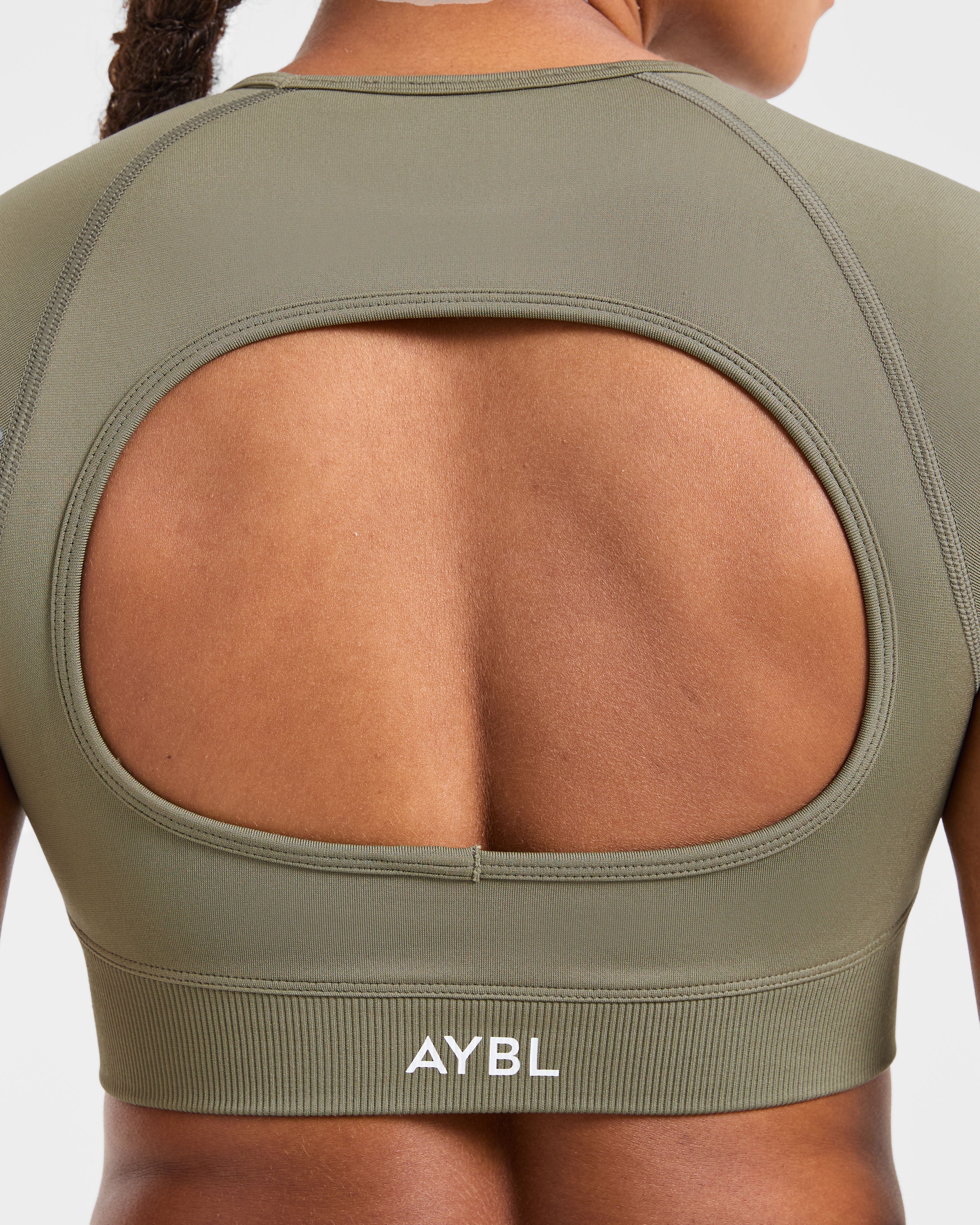 Adapt Seamless Crop Top - Muted Olive