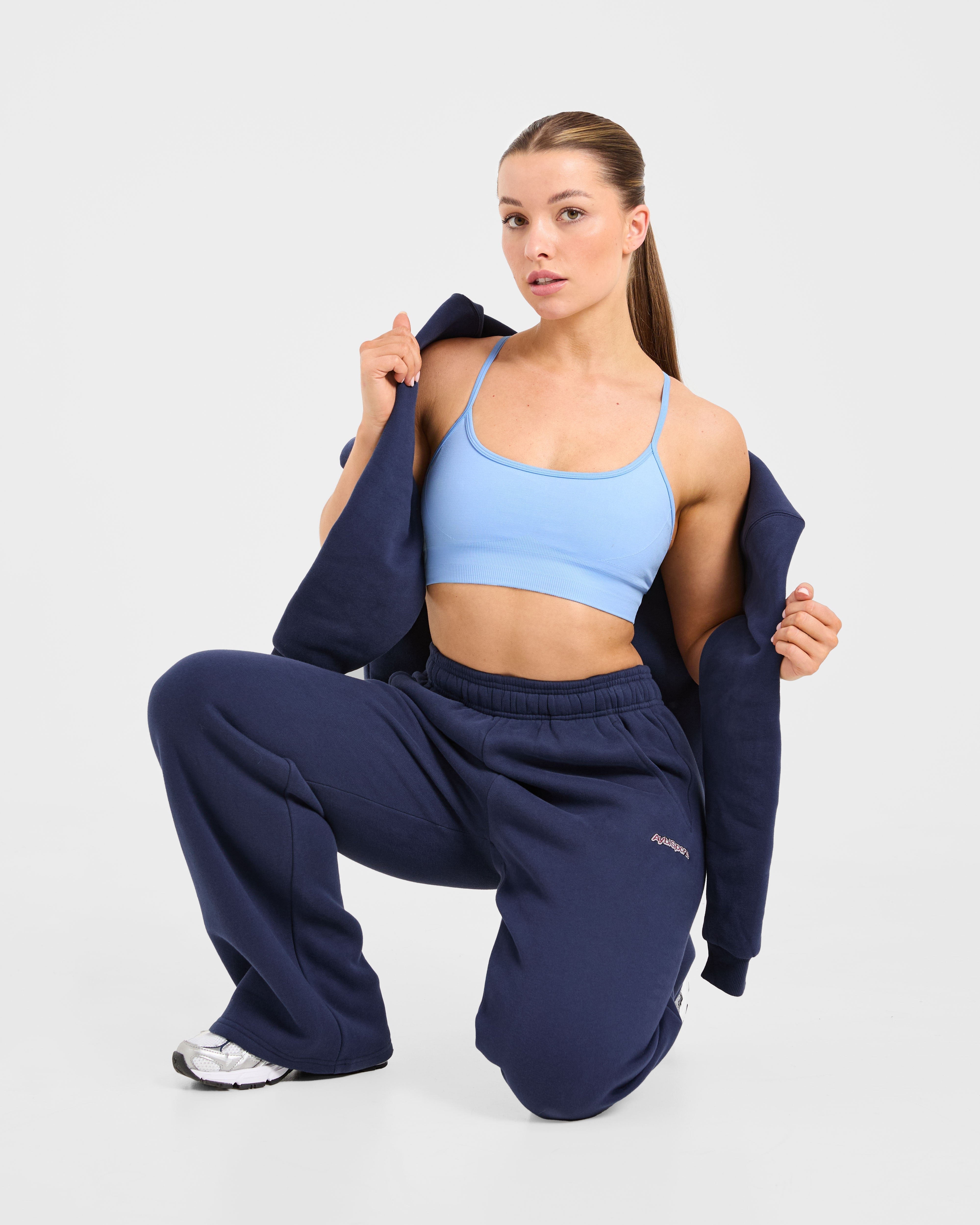 AYBL Sports Outline Oversized Straight Leg Joggers - Navy