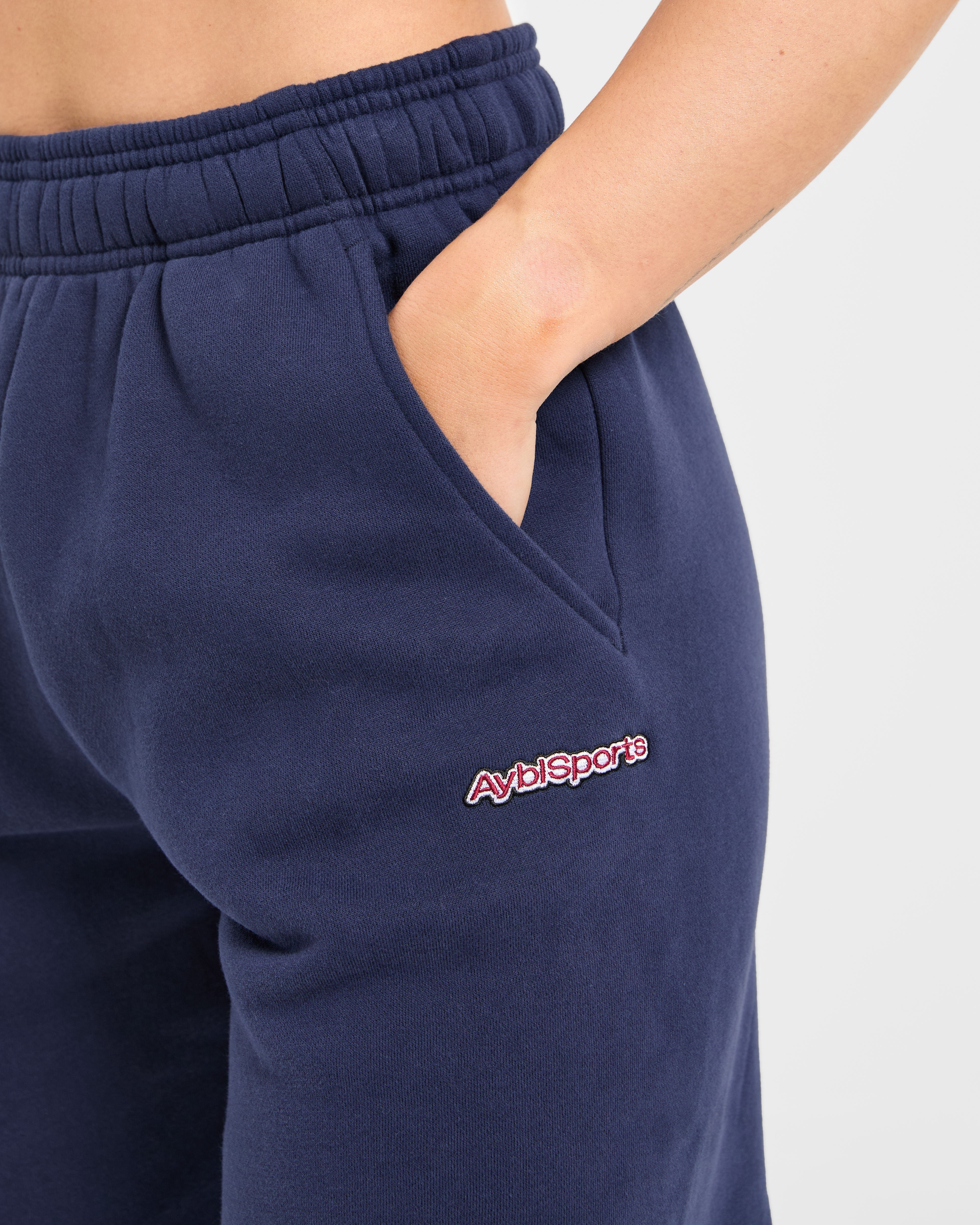AYBL Sports Outline Oversized Straight Leg Joggers - Navy