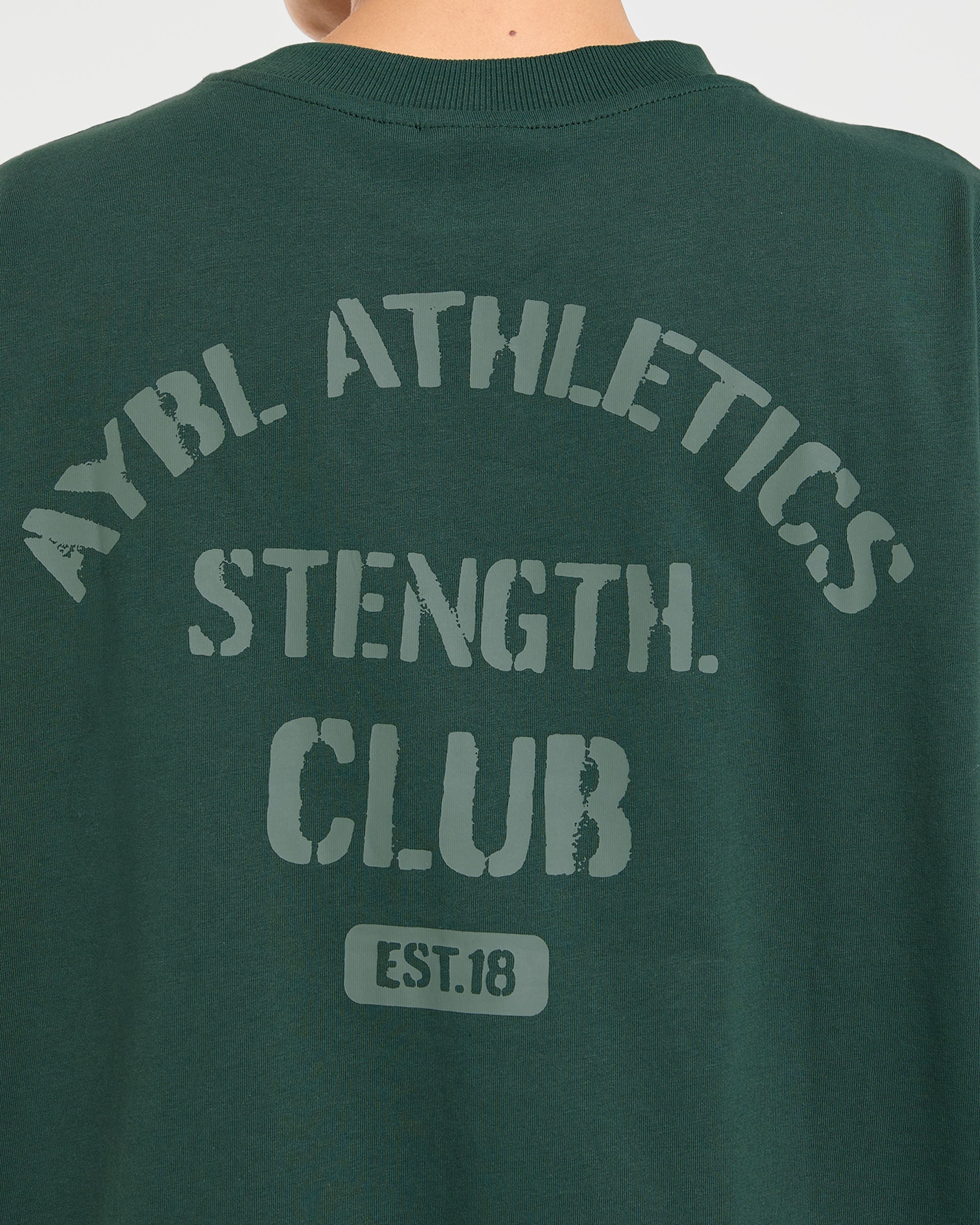 Athletics Strength Club Oversized T Shirt - Forest Green