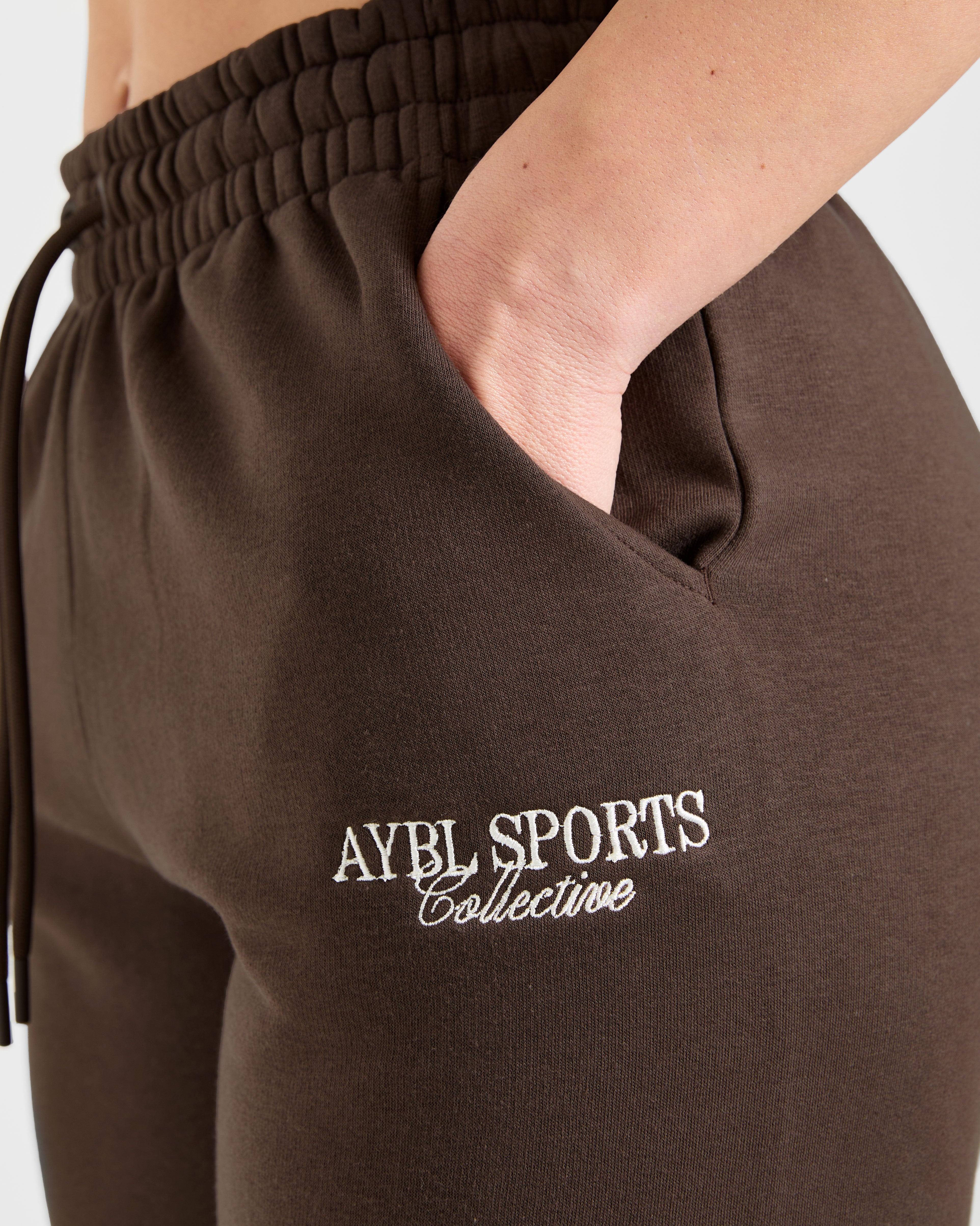 Sports Collective Oversized Straight Leg Joggers - Brown