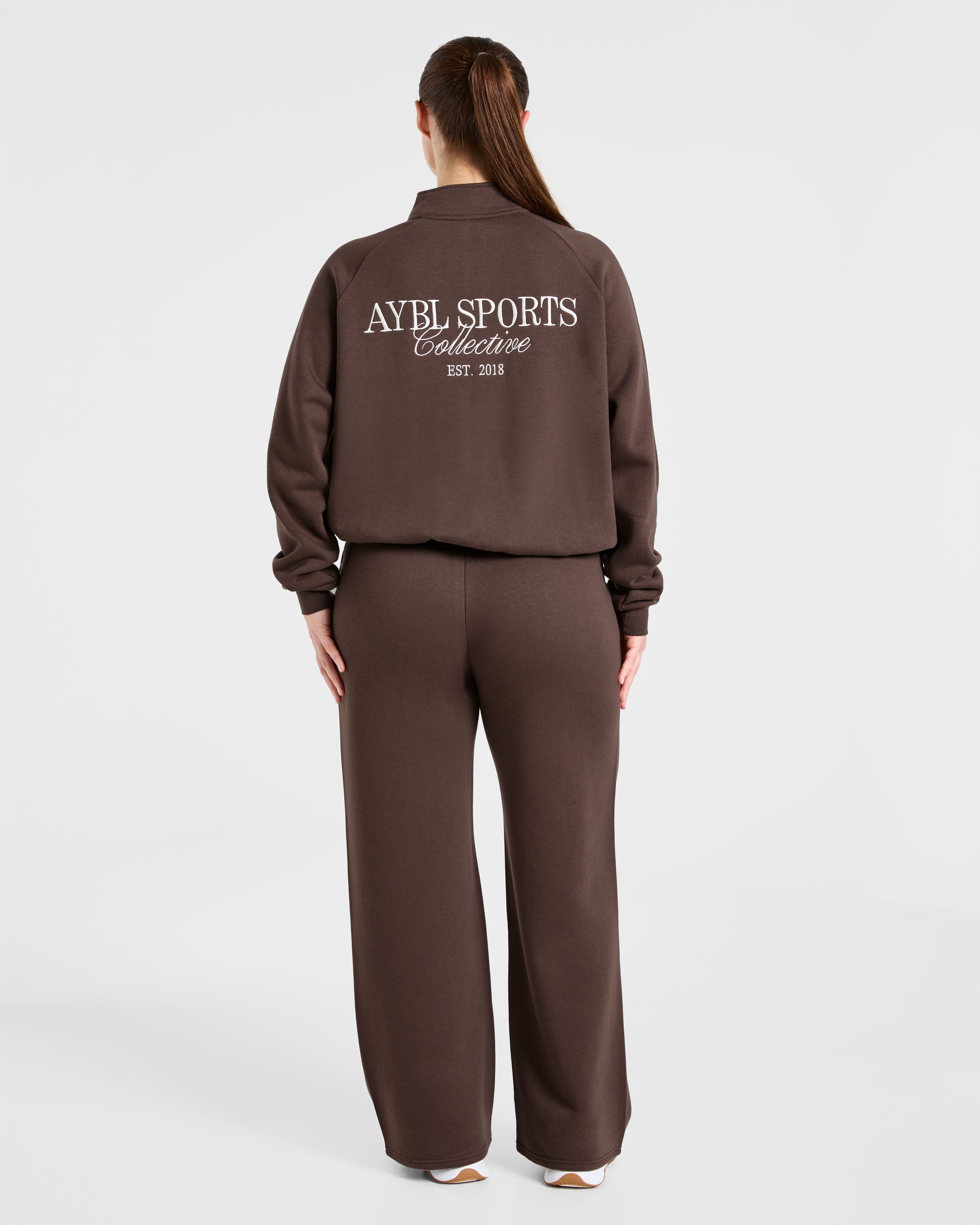 Sports Collective Oversized 1/4 Zip Pullover - Brown